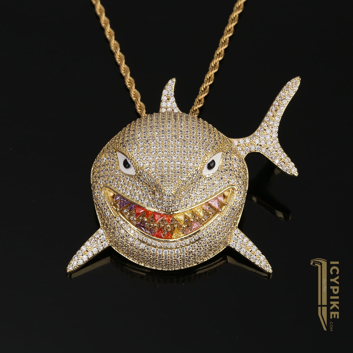 70mm*60mm*33mm 14K Gold Plated Shark Pendant - {{ cuban link}} Pendant