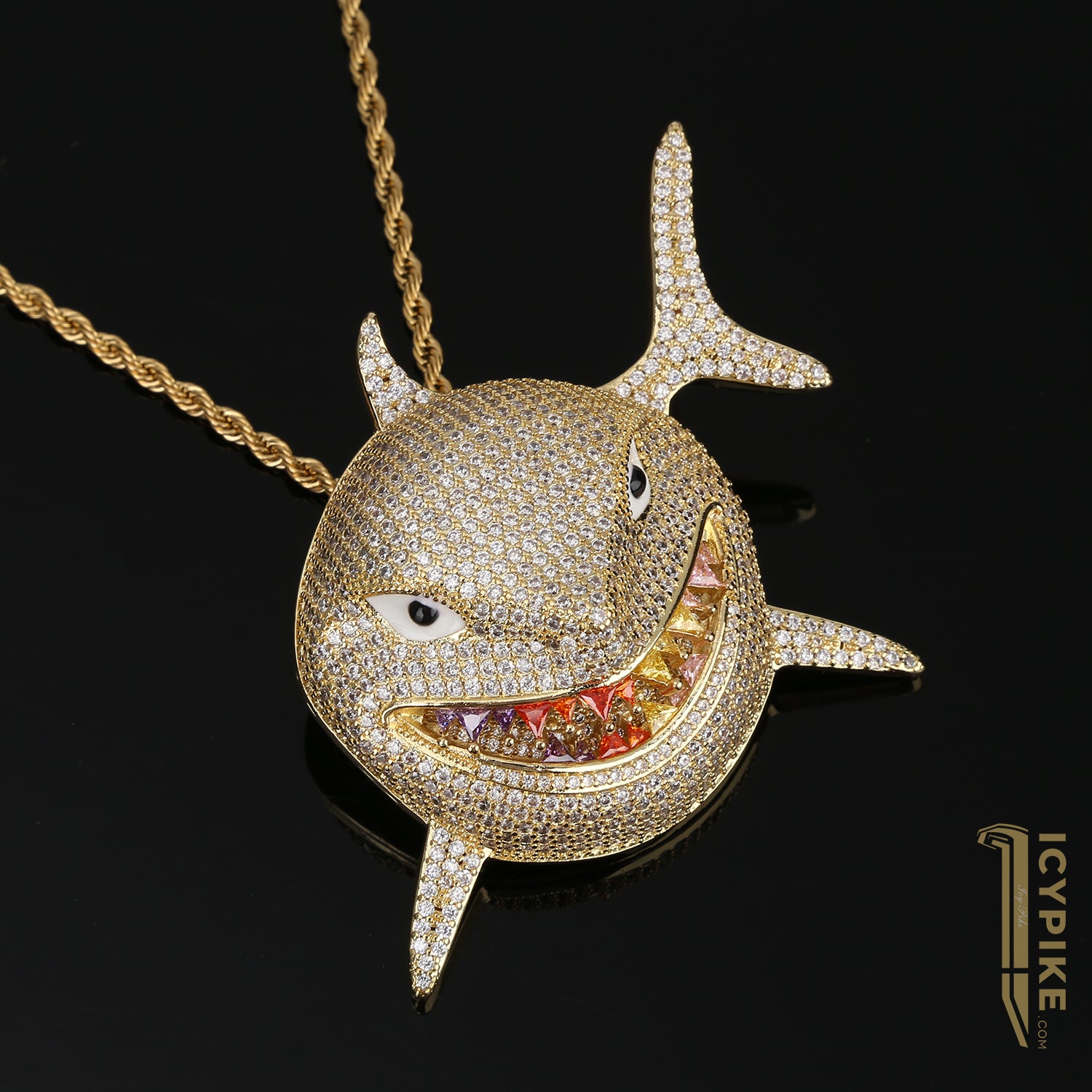 70mm*60mm*33mm 14K Gold Plated Shark Pendant - {{ cuban link}} Pendant