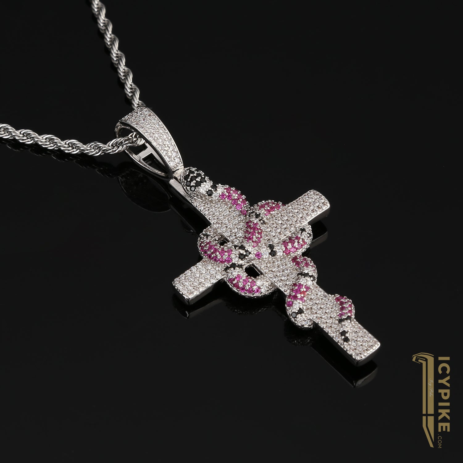 14K Gold Plated Snake Cross Pendant 70mm*35mm - {{ cuban link}} Pendant