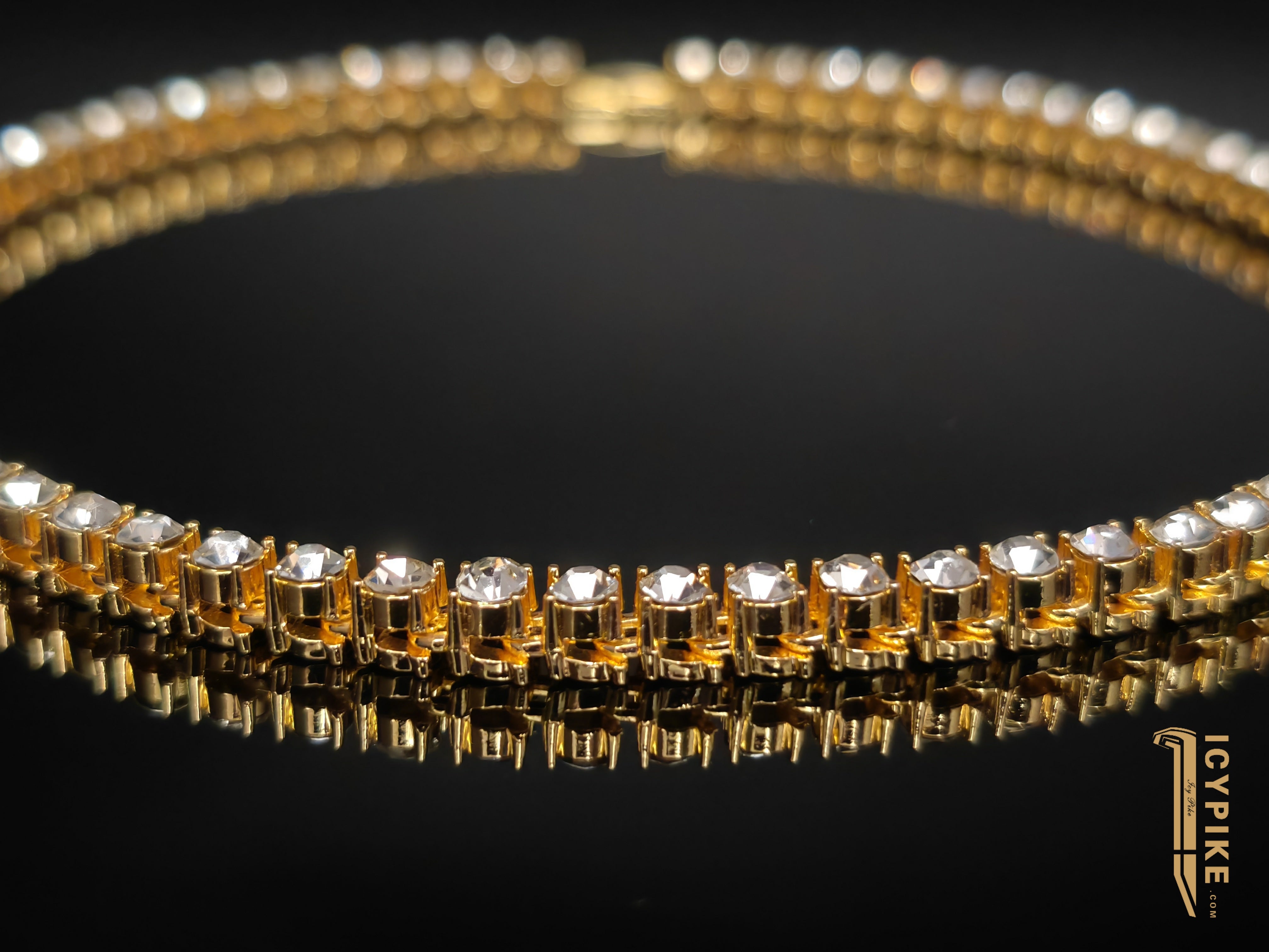 5mm Gold Plated Tennis Necklace - {{ cuban link}} Chain