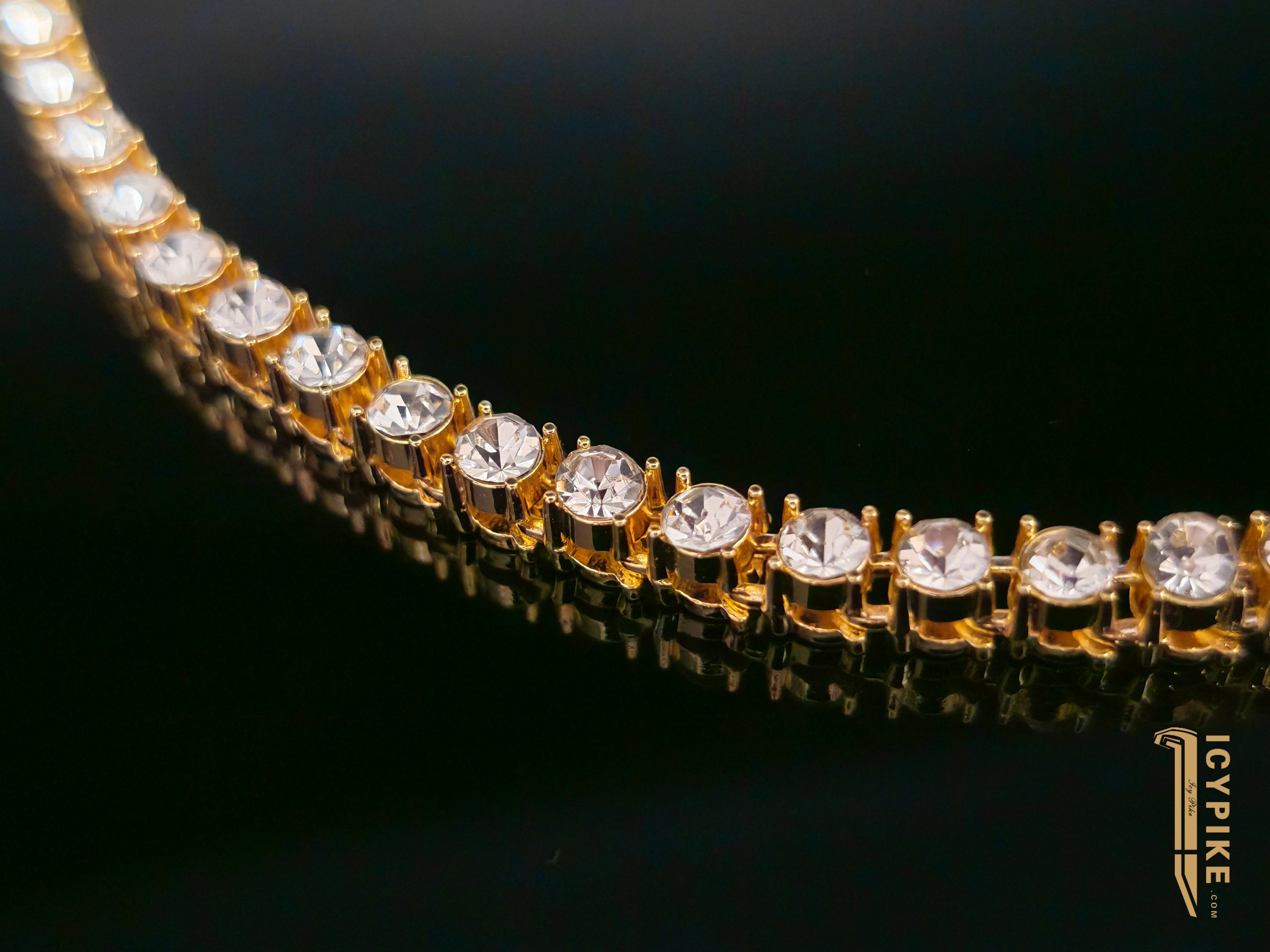 5mm Gold Plated Tennis Necklace - {{ cuban link}} Chain