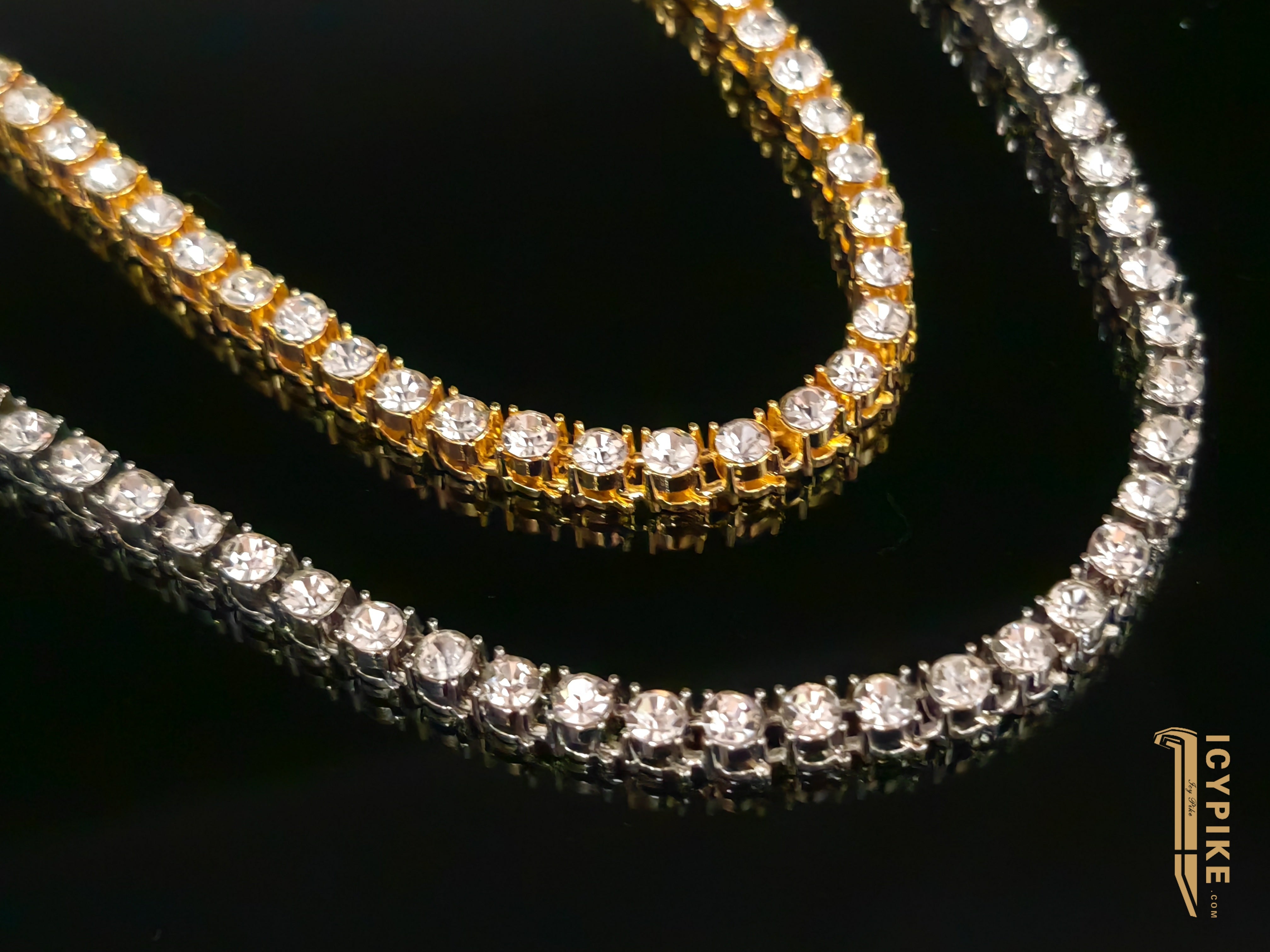5mm Gold Plated Tennis Necklace - {{ cuban link}} Chain