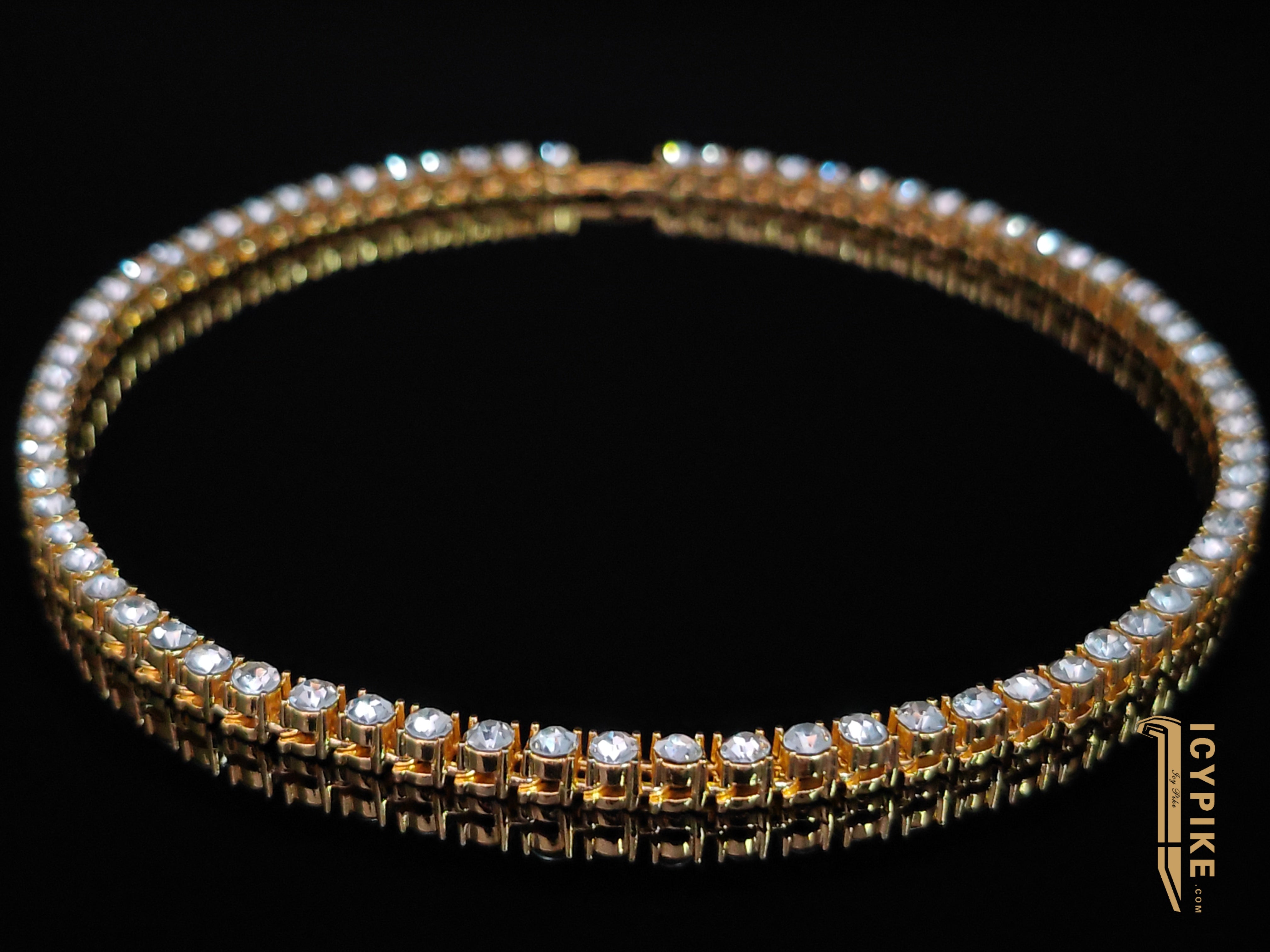 5mm Gold Plated Tennis Necklace - {{ cuban link}} Chain