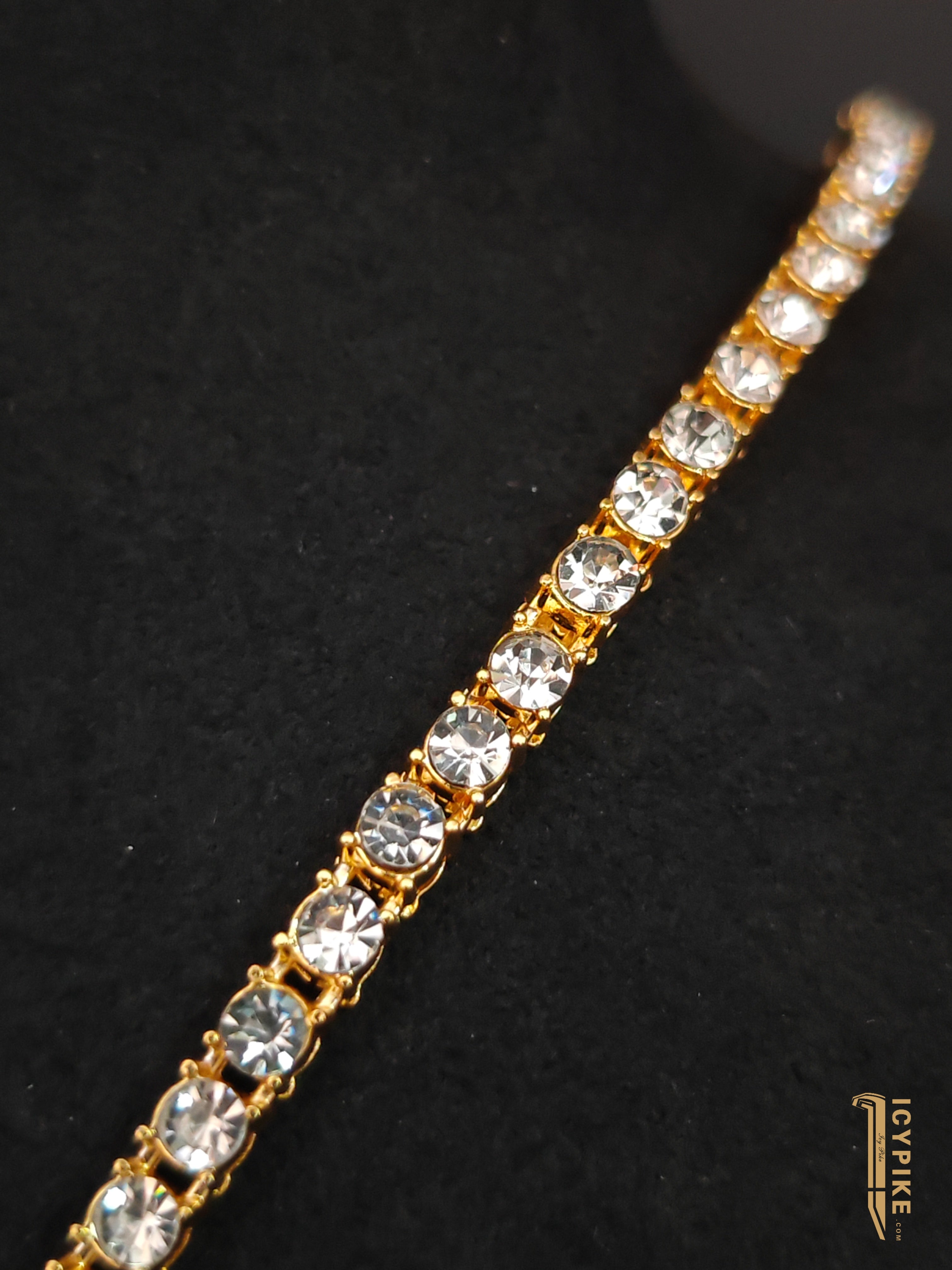 5mm Gold Plated Tennis Necklace - {{ cuban link}} Chain
