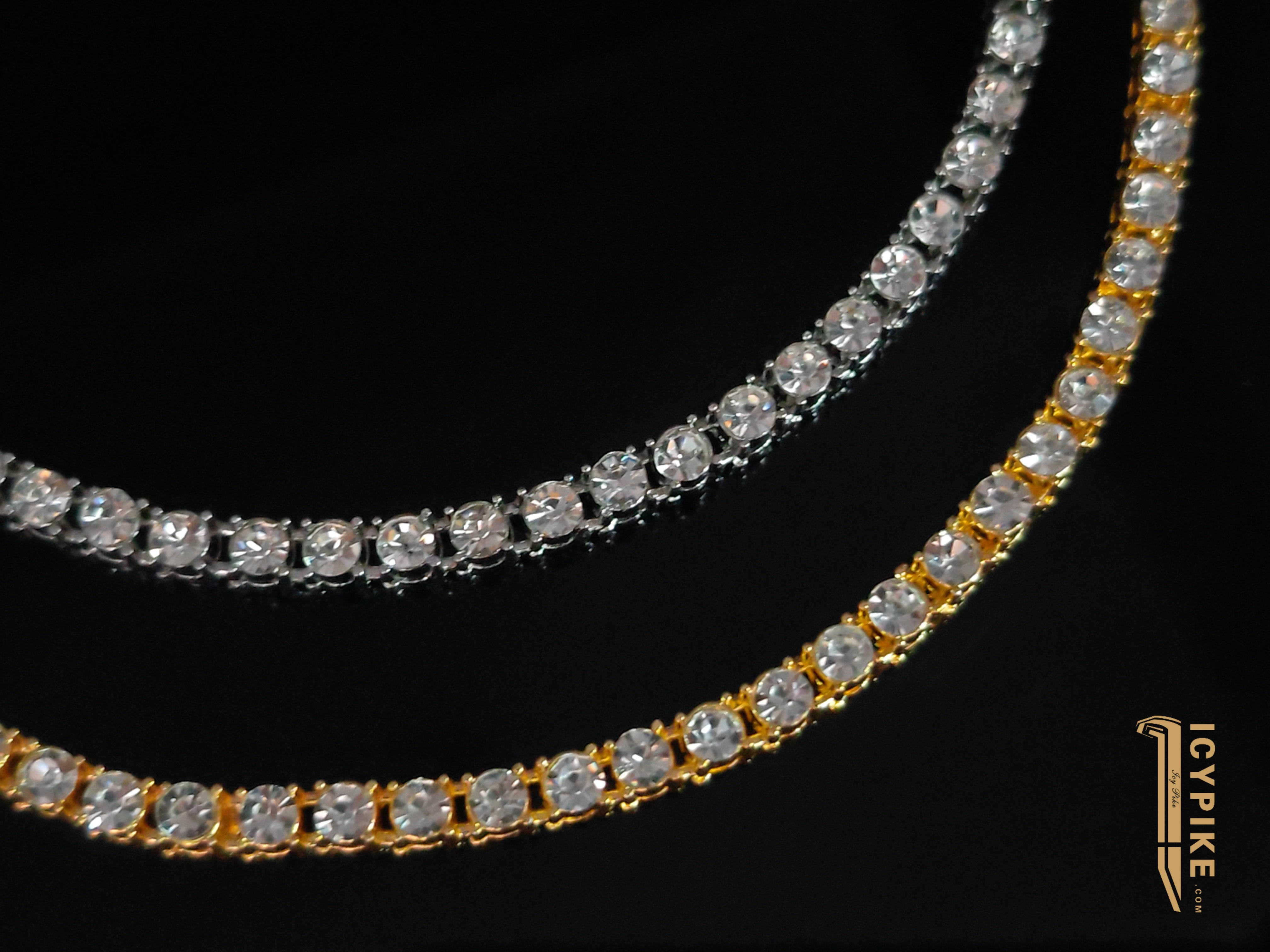 5mm Gold Plated Tennis Necklace - {{ cuban link}} Chain