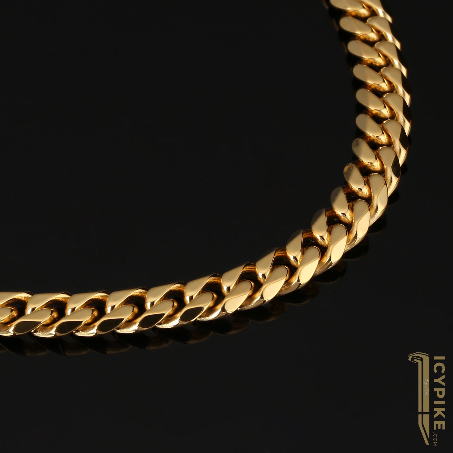 8mm Gold Plated Cuban Link Chain - {{ cuban link}} Chain
