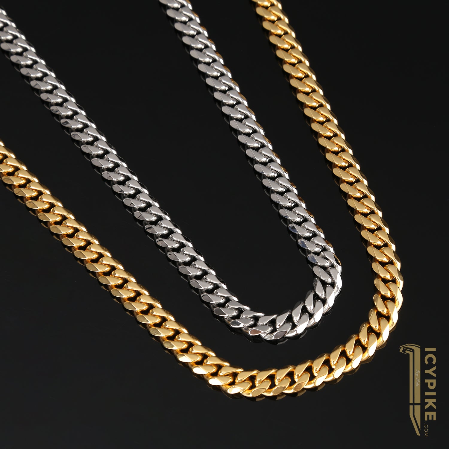 8mm Gold Plated Cuban Link Chain - {{ cuban link}} Chain