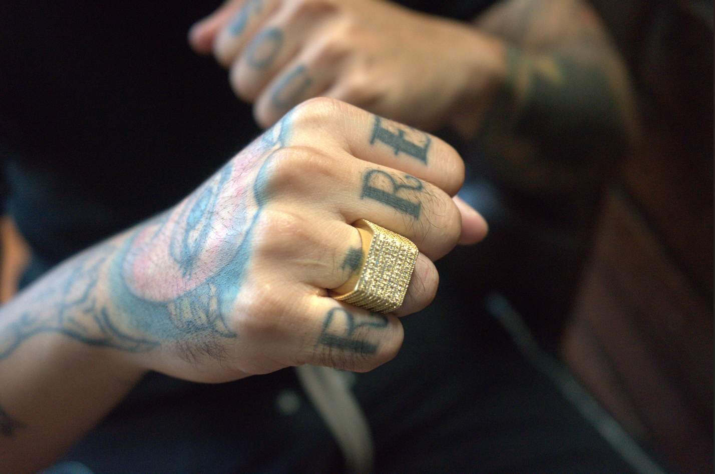 18K Gold Plated Row Iced Ring