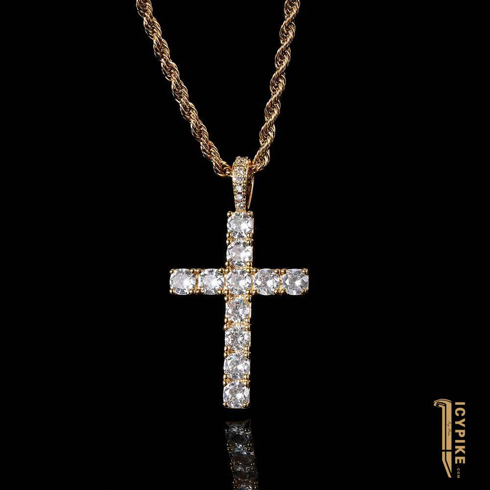 18K Gold Plated Cross Pendant - {{ cuban link}} Pendant