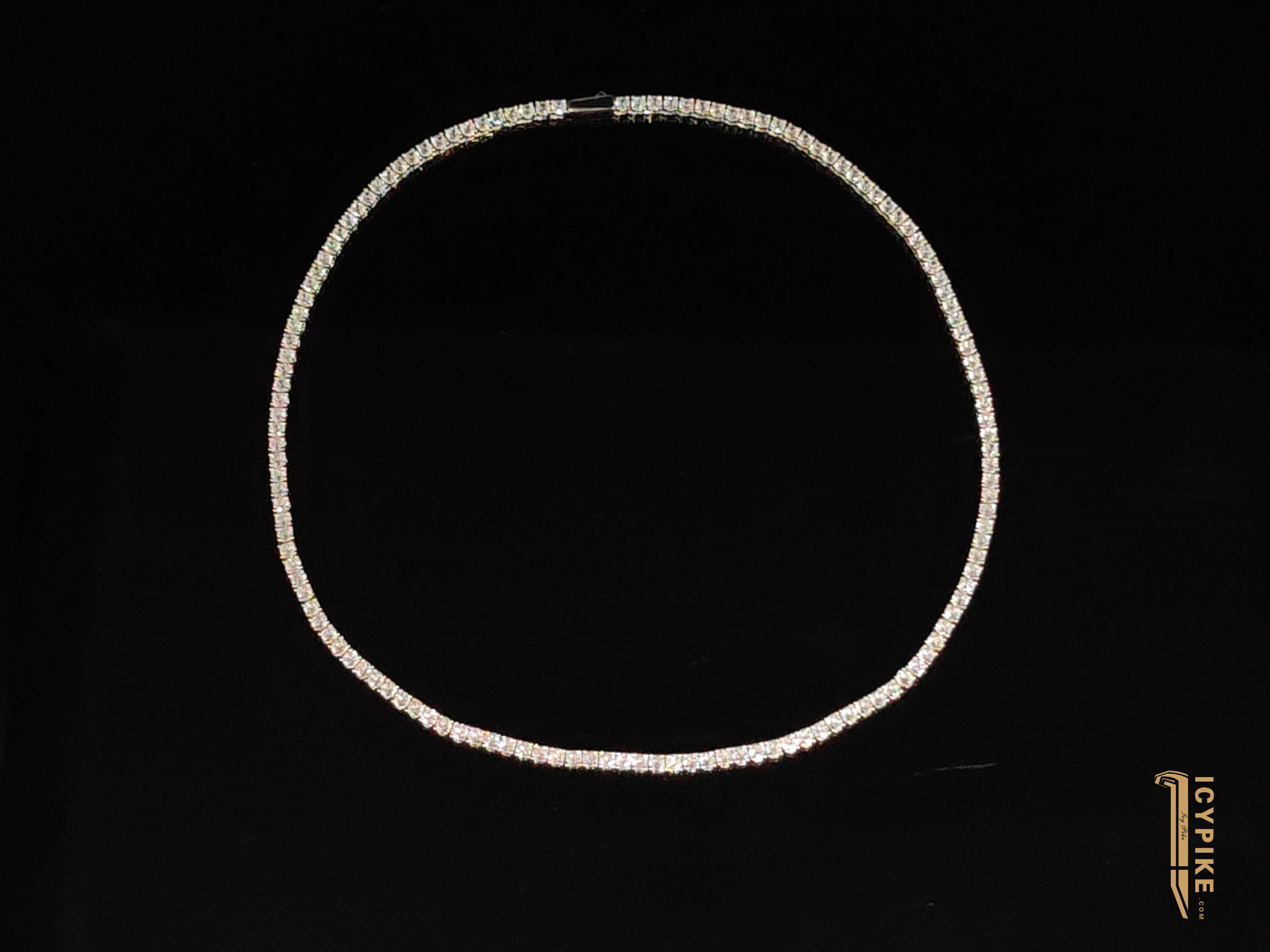 3MM 18K GOLD PLATED ROUND CUT DIAMOND TENNIS CHAIN - {{ cuban link}} Chain