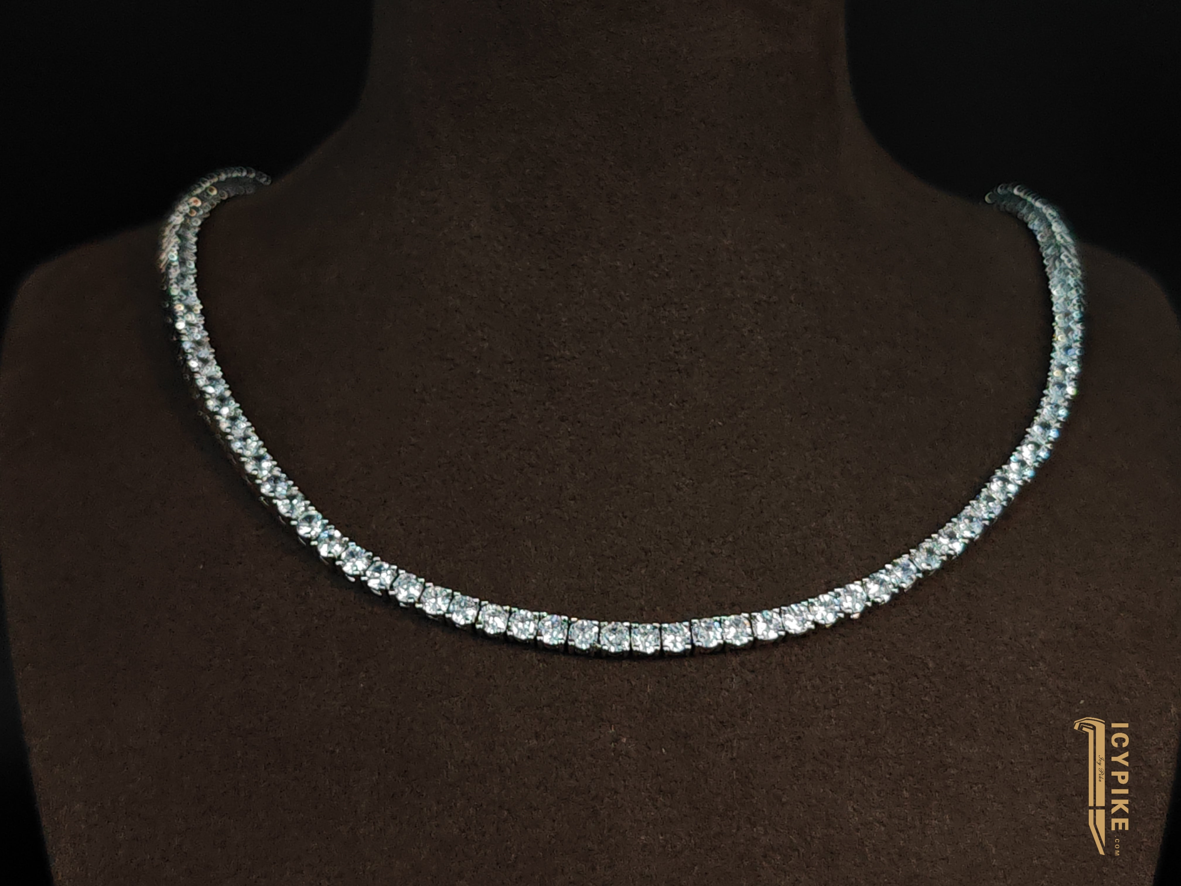 3MM 18K GOLD PLATED ROUND CUT DIAMOND TENNIS CHAIN - {{ cuban link}} Chain