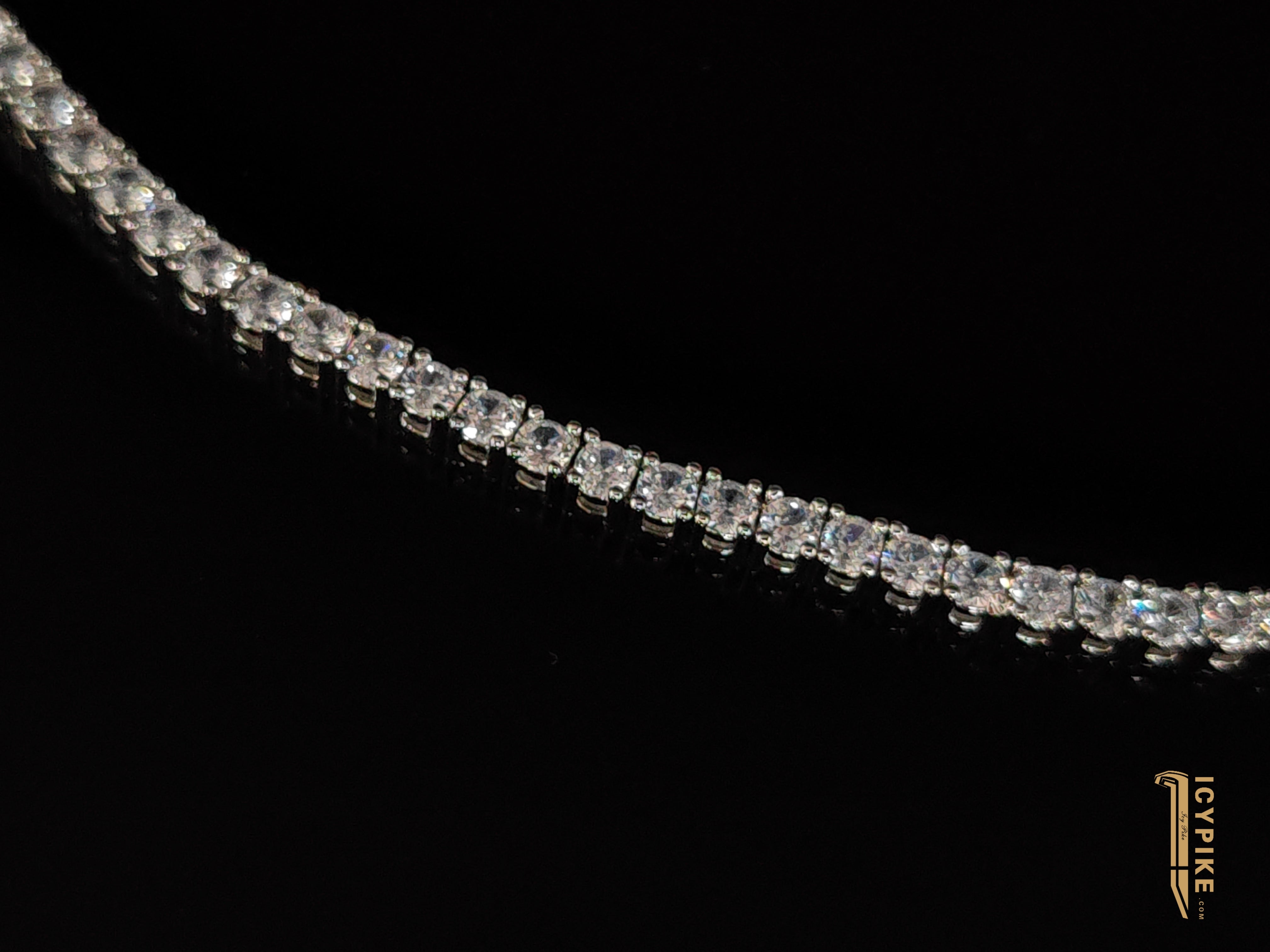 3MM 18K GOLD PLATED ROUND CUT DIAMOND TENNIS CHAIN - {{ cuban link}} Chain