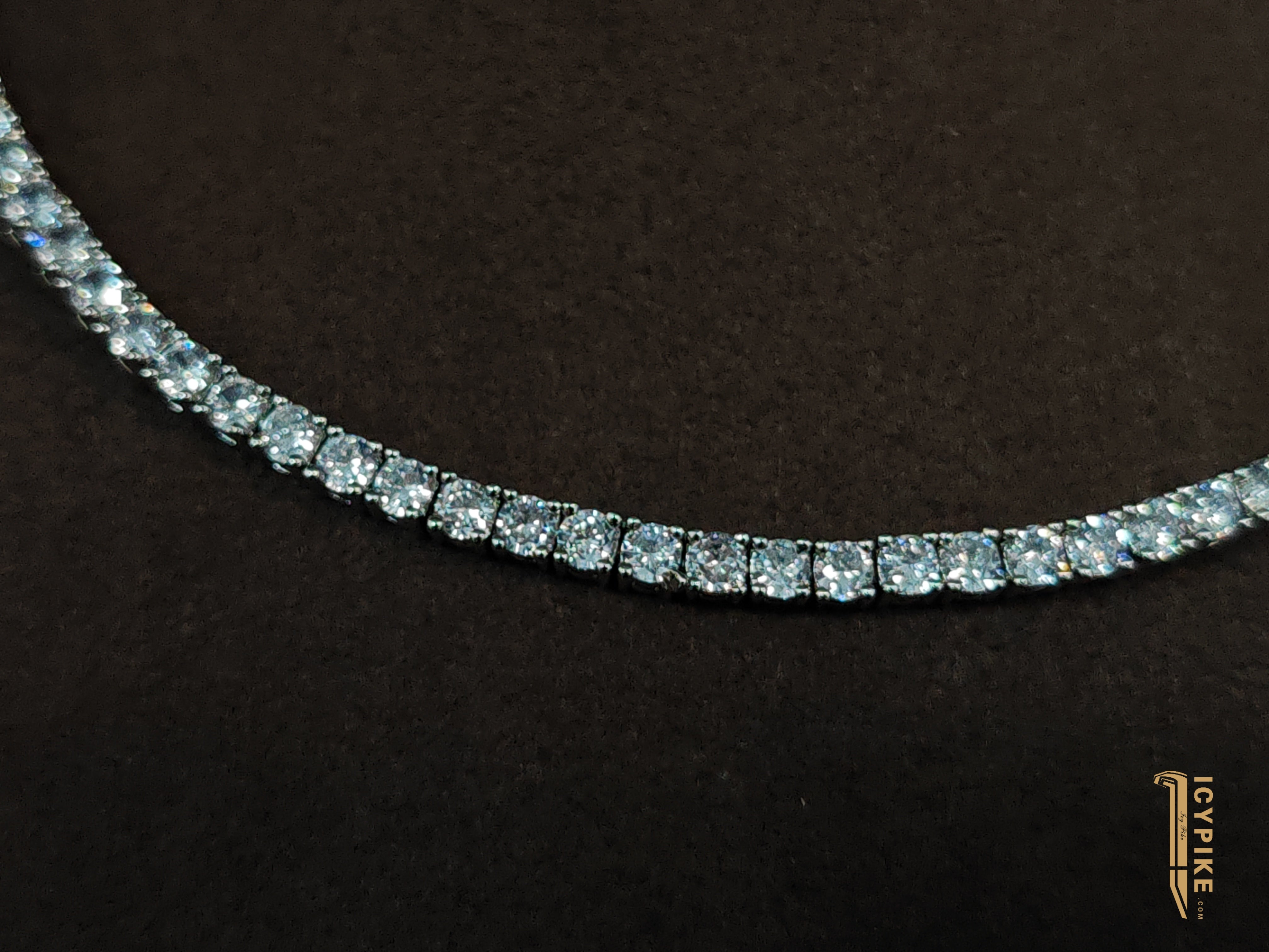 3MM 18K GOLD PLATED ROUND CUT DIAMOND TENNIS CHAIN - {{ cuban link}} Chain