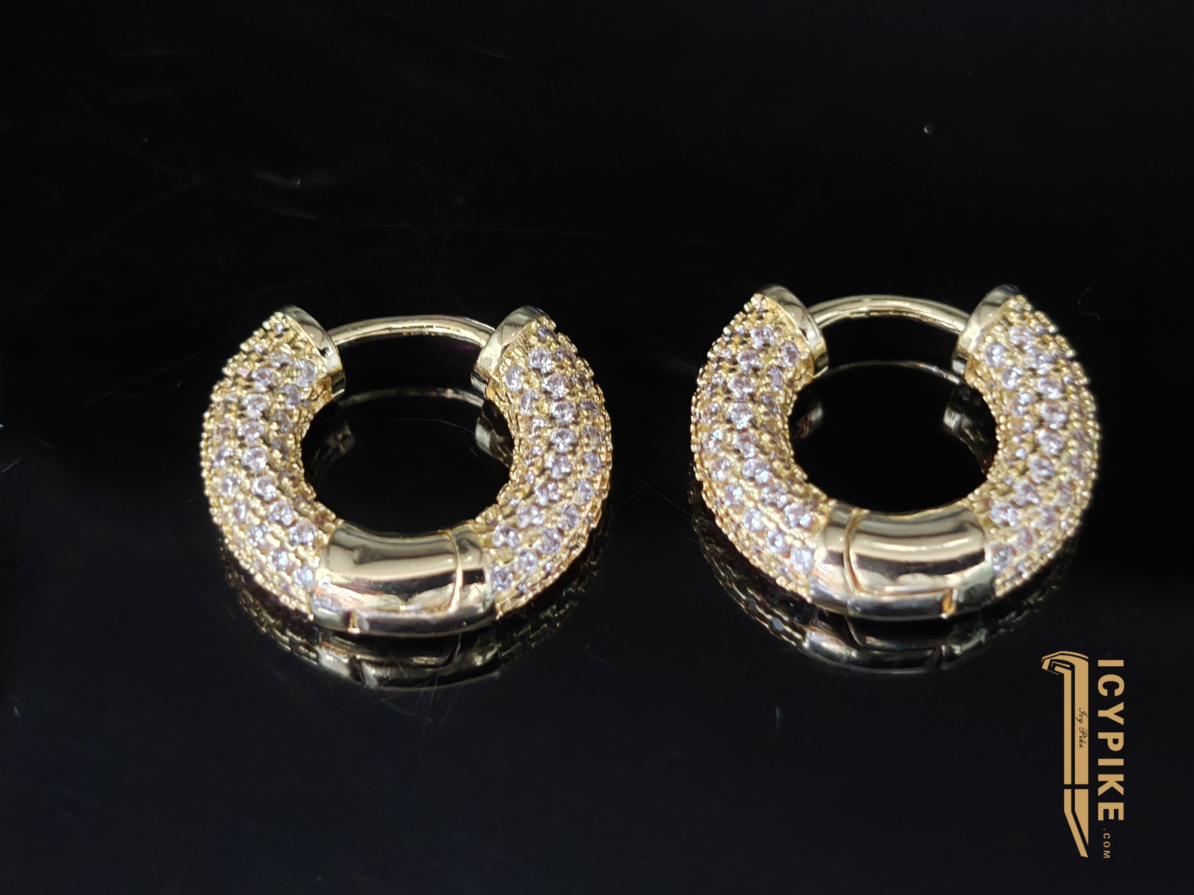 18K Gold Plated Loop Earrings - {{ cuban link}} Earrings