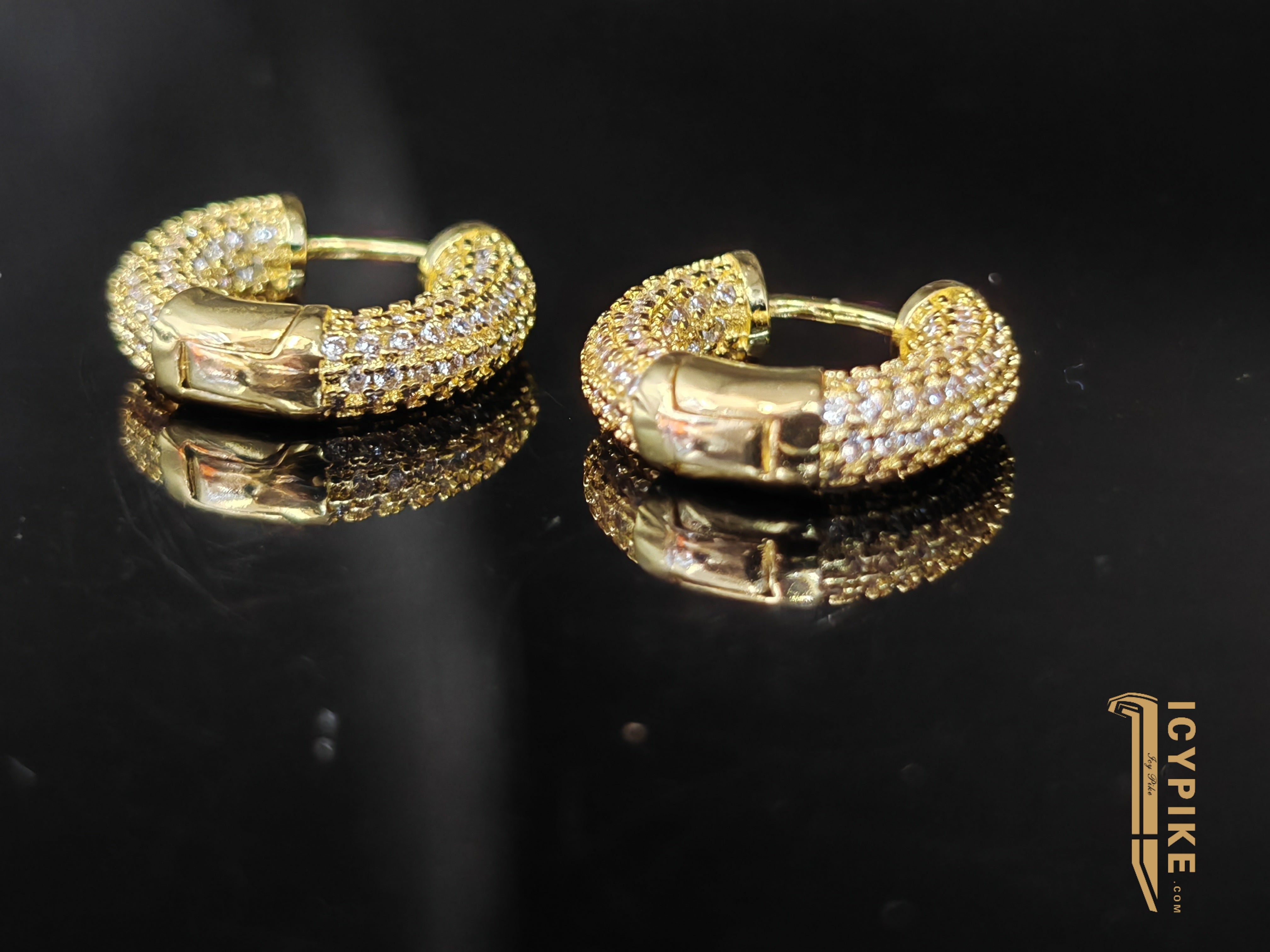 18K Gold Plated Loop Earrings - {{ cuban link}} Earrings