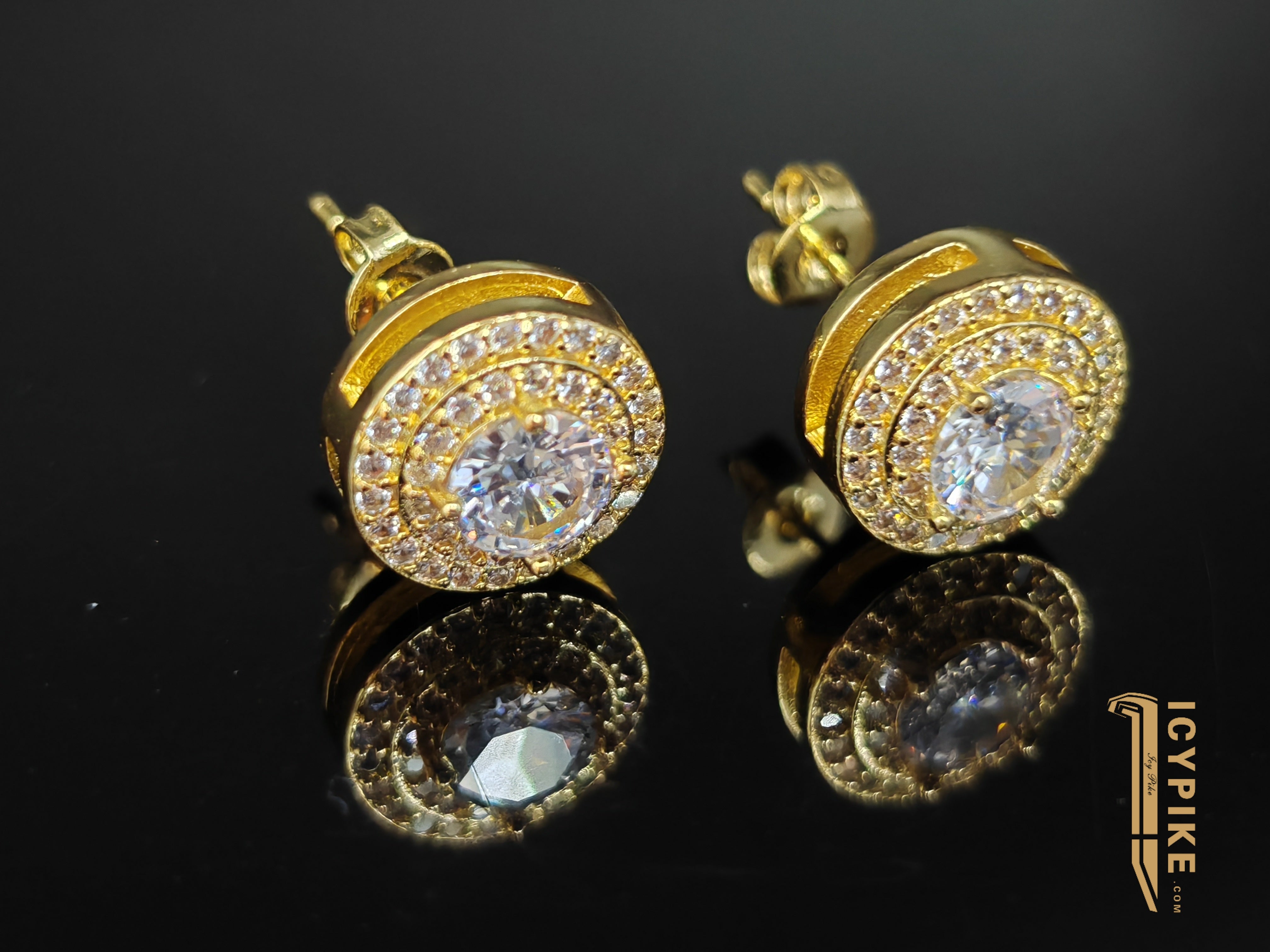 18K Gold Plated Circle Earrings - {{ cuban link}} Earrings