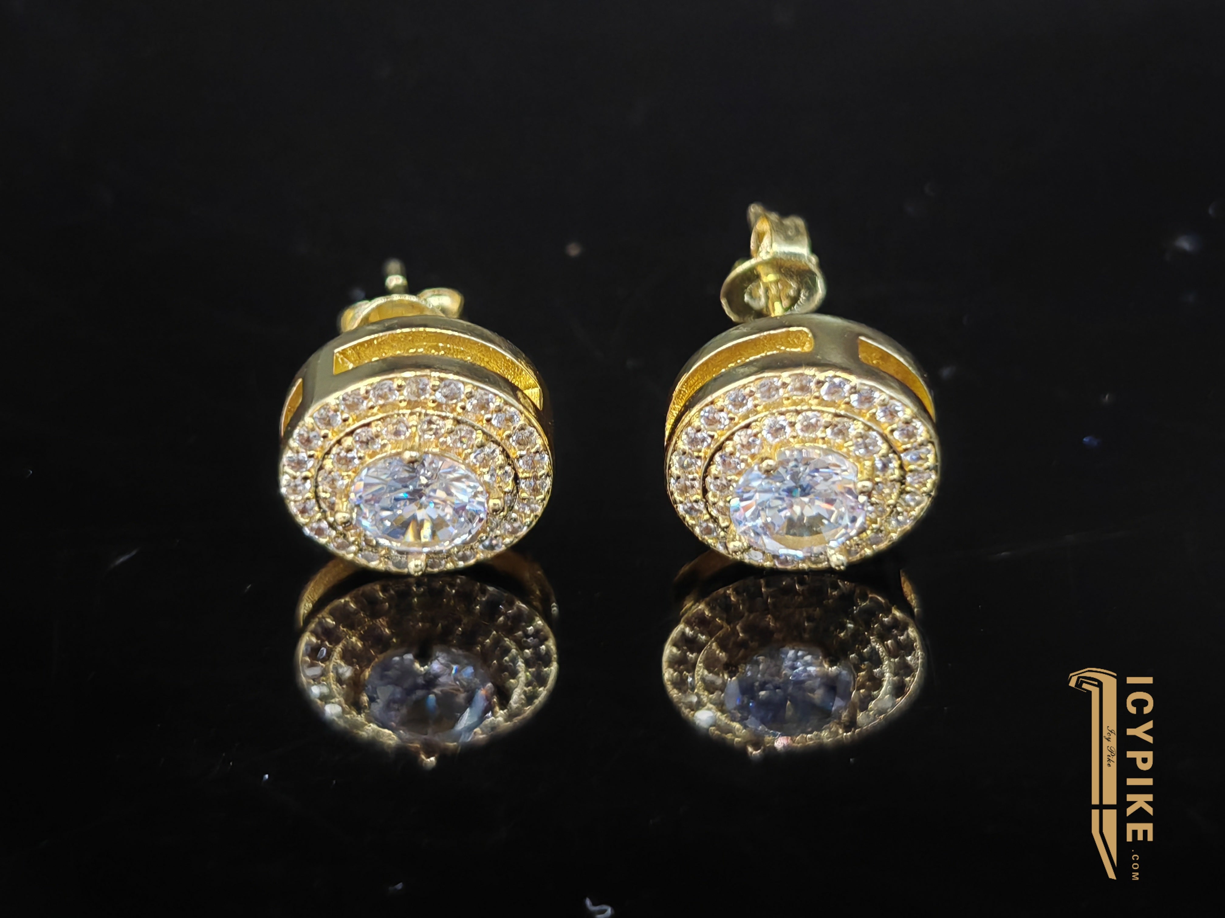 18K Gold Plated Circle Earrings - {{ cuban link}} Earrings