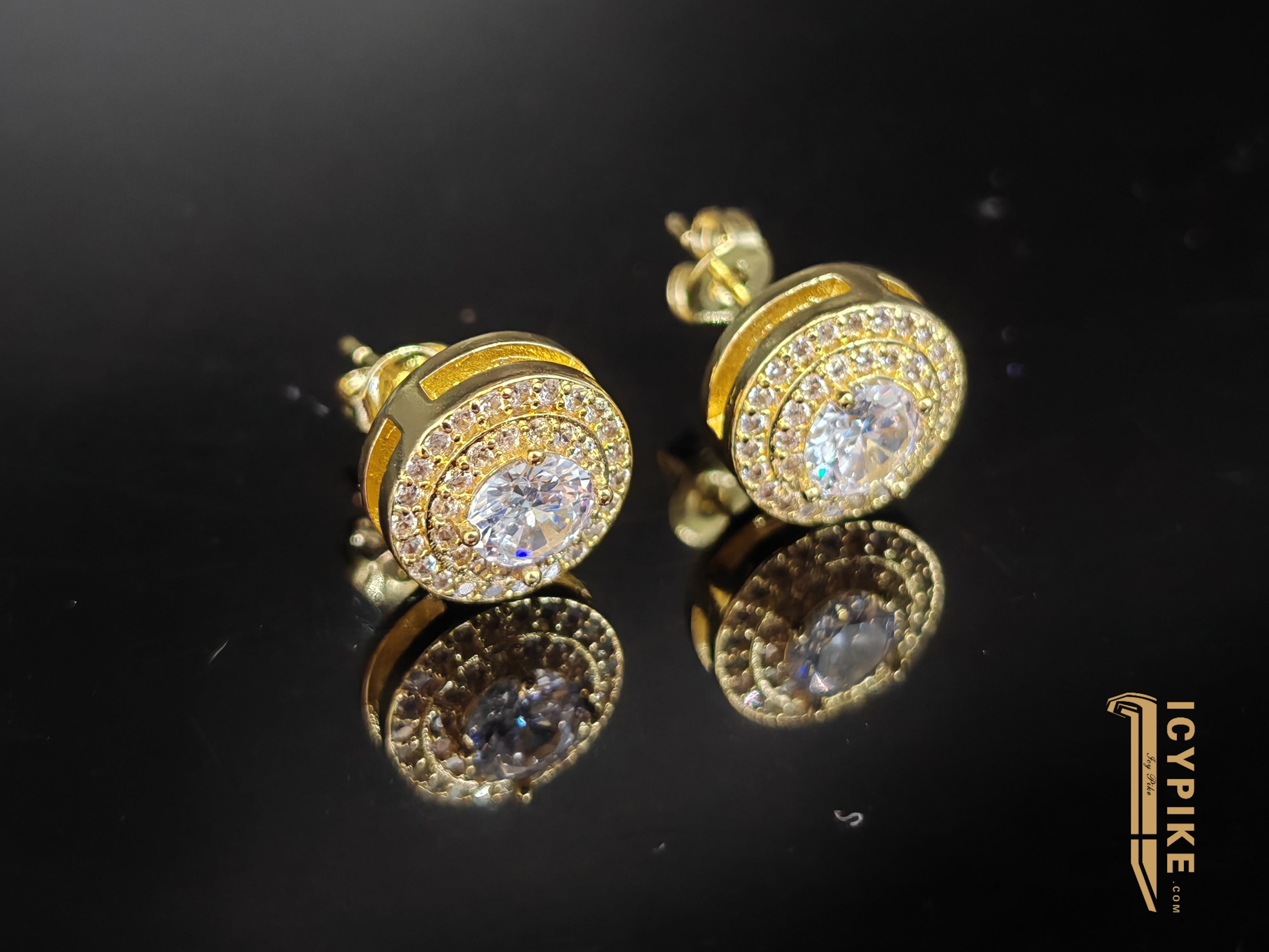 18K Gold Plated Circle Earrings - {{ cuban link}} Earrings