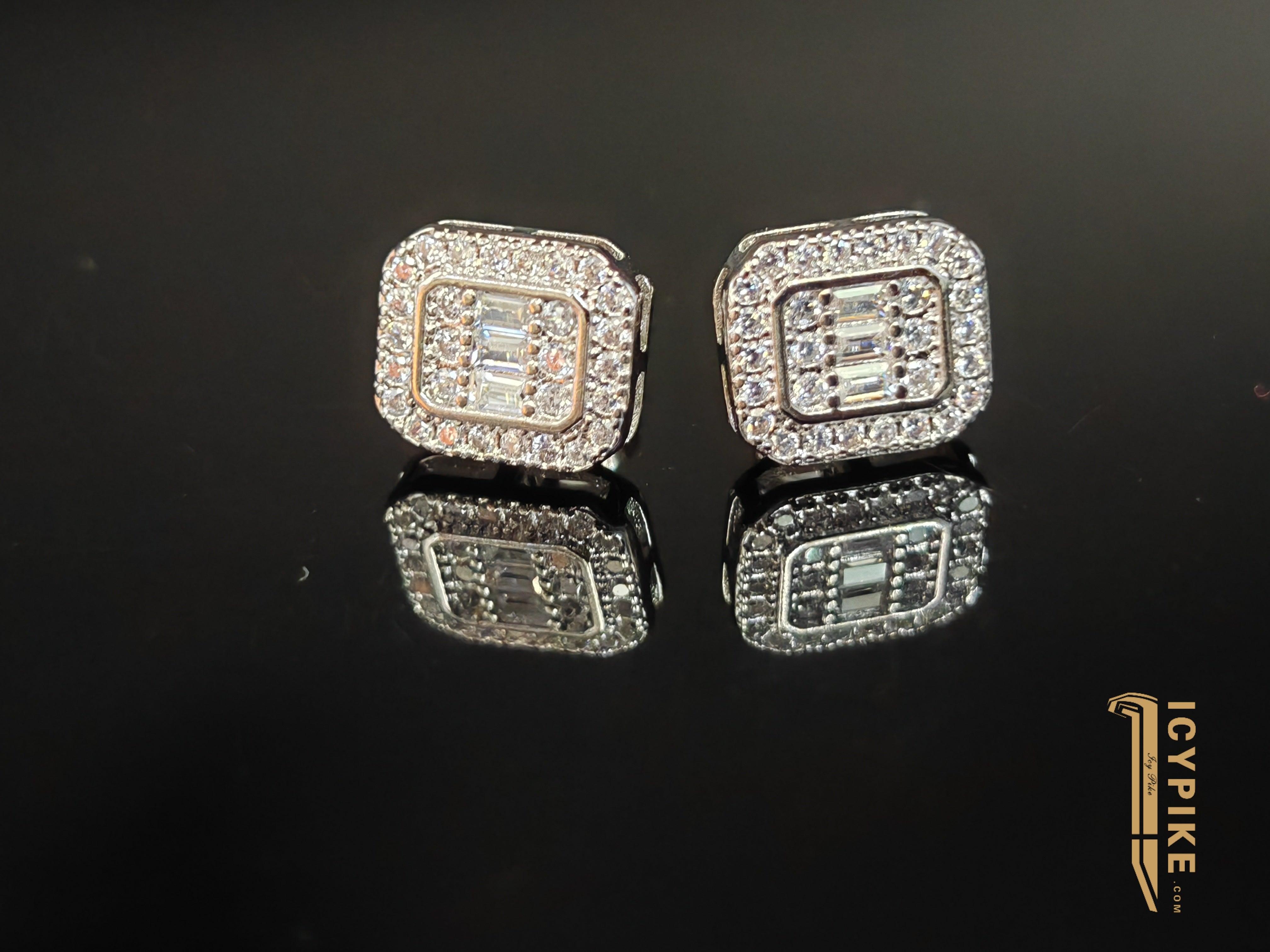 18K Gold Plated Square Earrings - {{ cuban link}} Earrings