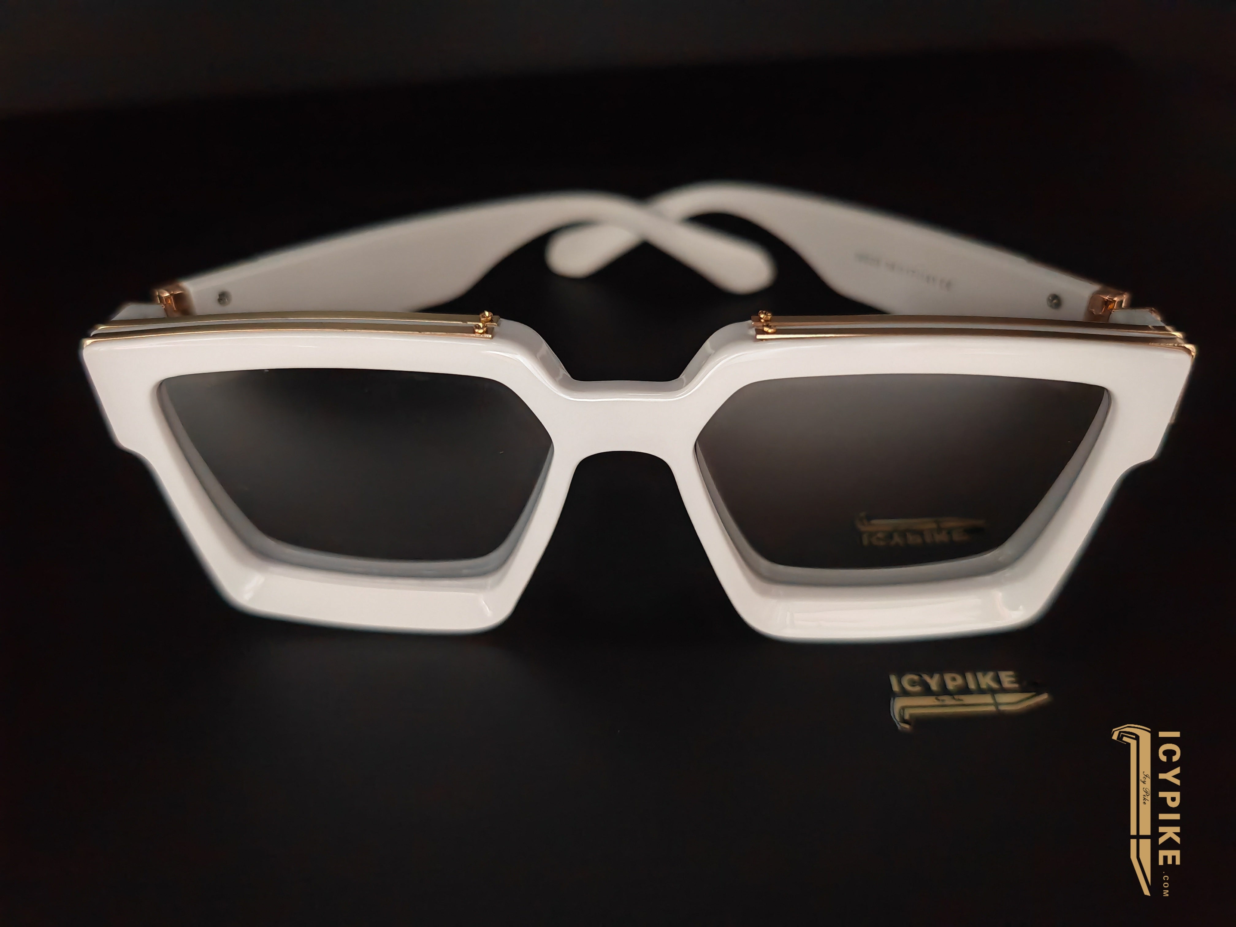 ICYPIKE WHITE SQUARE SUNGLASSES RAPPER STYLE - {{ cuban link}} Sunglasses