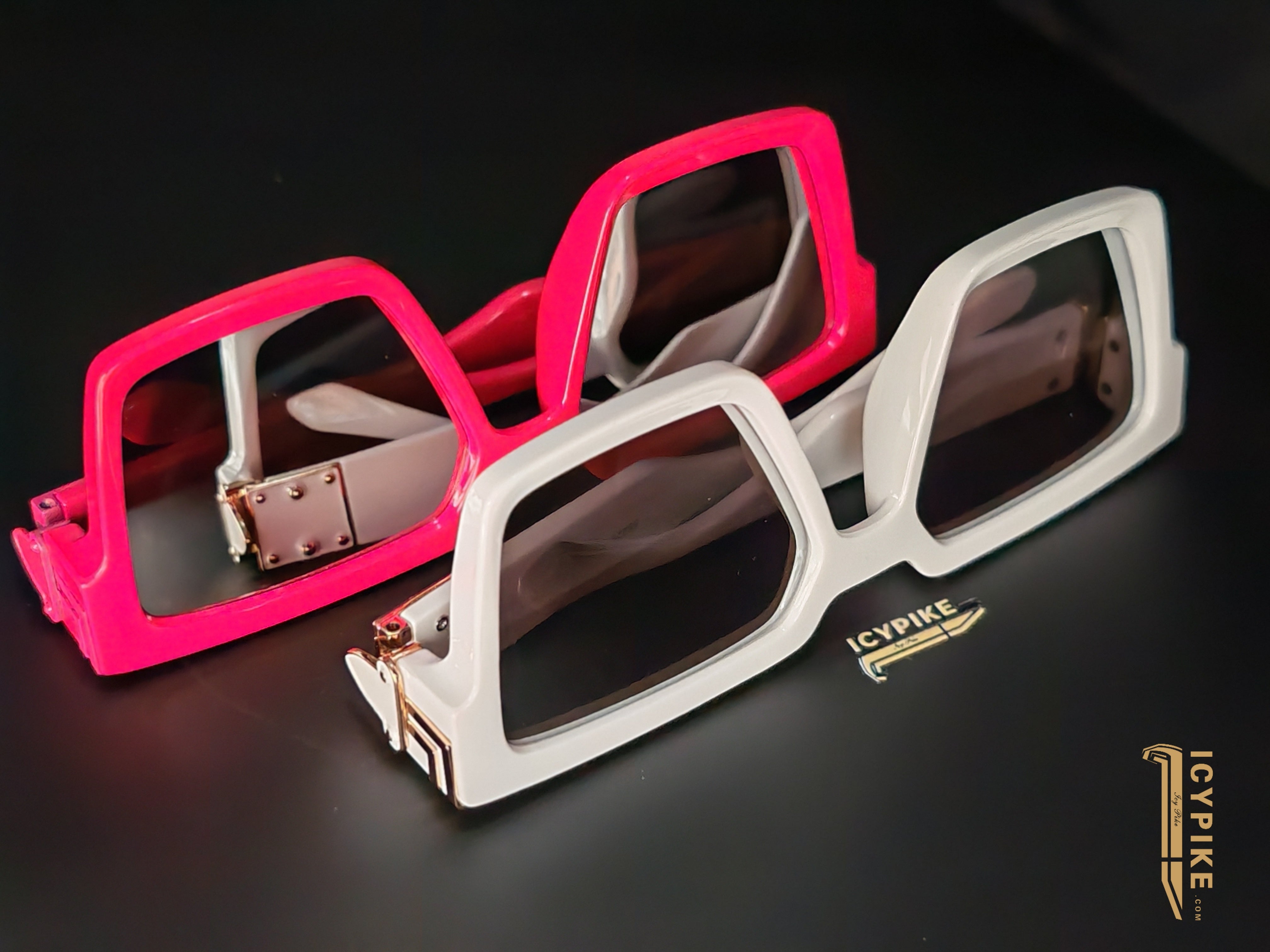 ICYPIKE WHITE SQUARE SUNGLASSES RAPPER STYLE - {{ cuban link}} Sunglasses