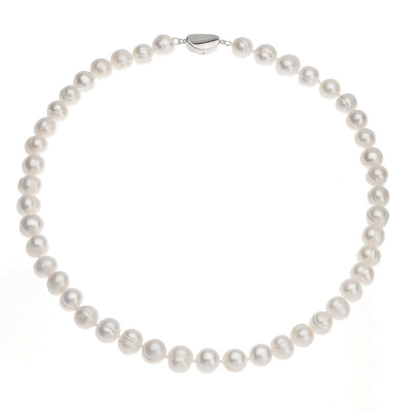 8-9MM NATURAL PEAR NECKLACE - {{ cuban link}} Chain