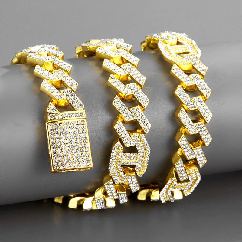 20mm14K Gold Plated Iced Cuban Chain - {{ cuban link}} Chain