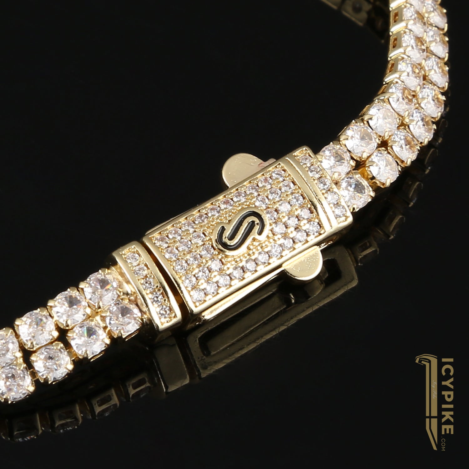 6mm 14k Gold Plated Prong Setting Tennis Bracelet - {{ cuban link}} Bracelet