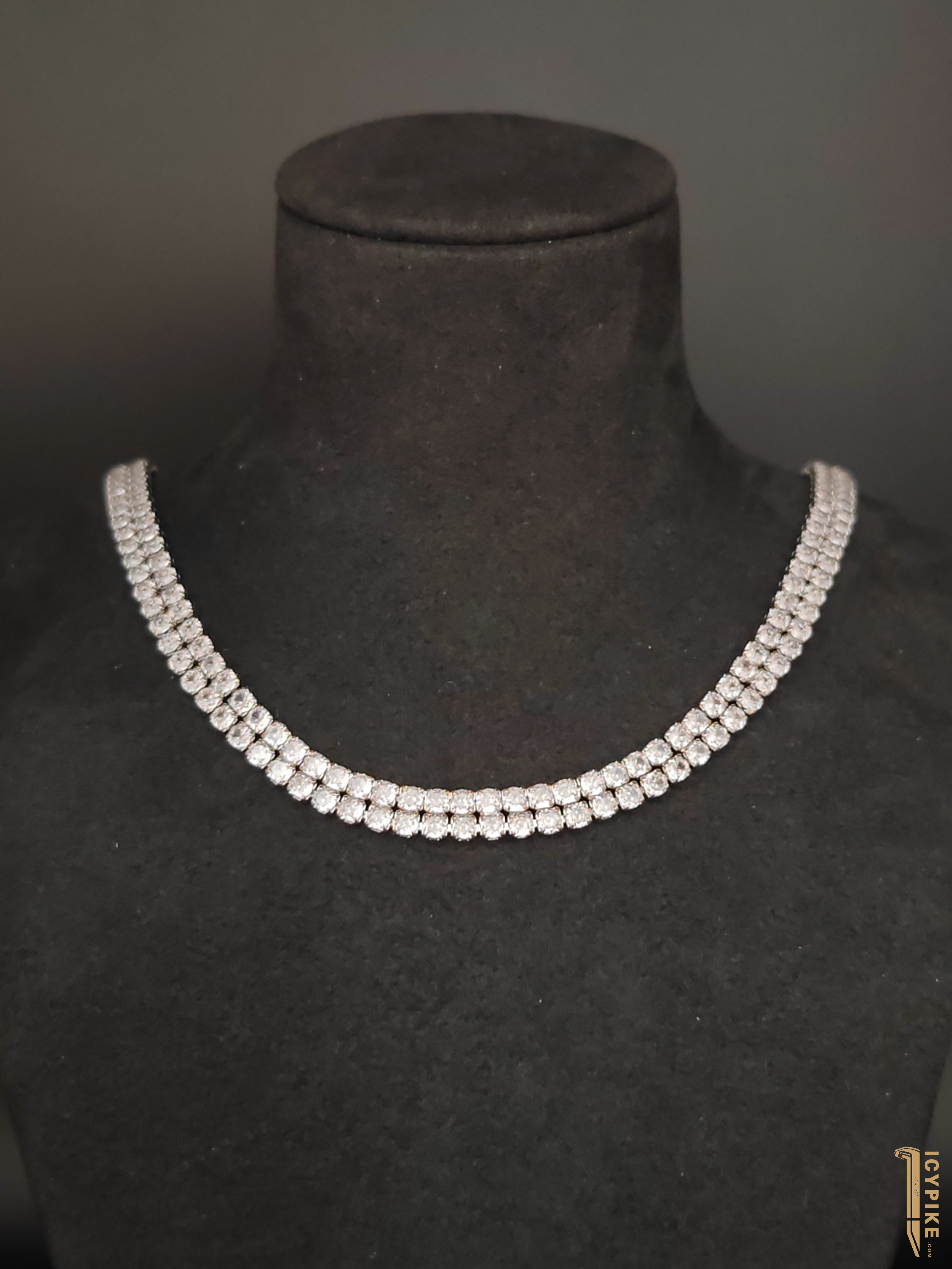 6mm 14K Gold Plated Tennis Necklace - {{ cuban link}} Chain