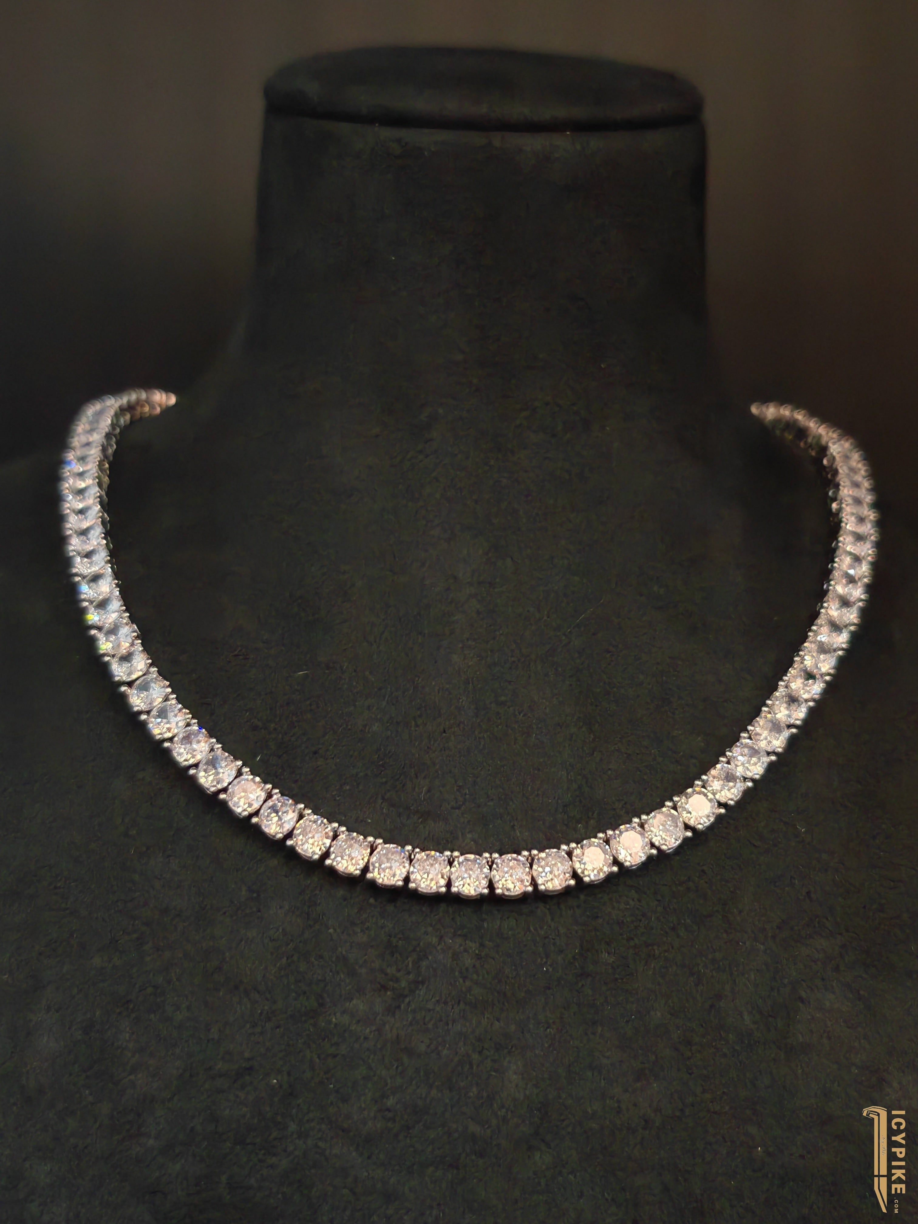 Buy 4mm CZ Tennis Necklace, Gold Over Sterling Silver Chain, Choker, 16 CZ  Diamond Chain, Round Cz,bezel Necklace,gvn25 Online in India - Etsy