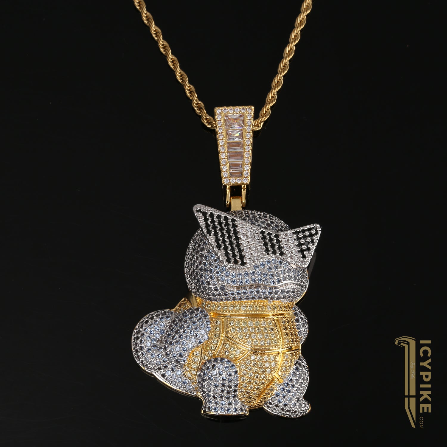 80mm*49mm*18mm 14K Gold Plated Squirtle Pendant - {{ cuban link}} Pendant