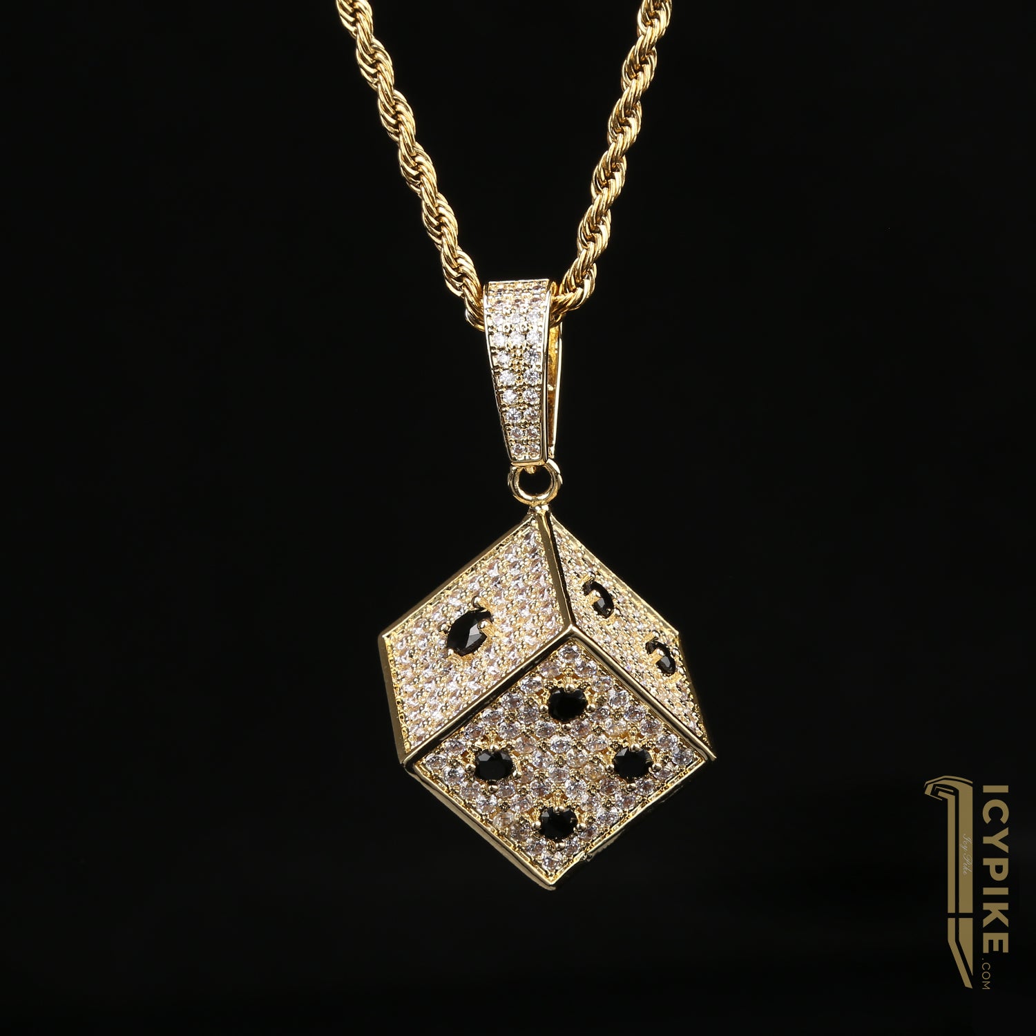26mm*20mm*20mm 14K Gold Plated Dice Pendant - {{ cuban link}} Pendant