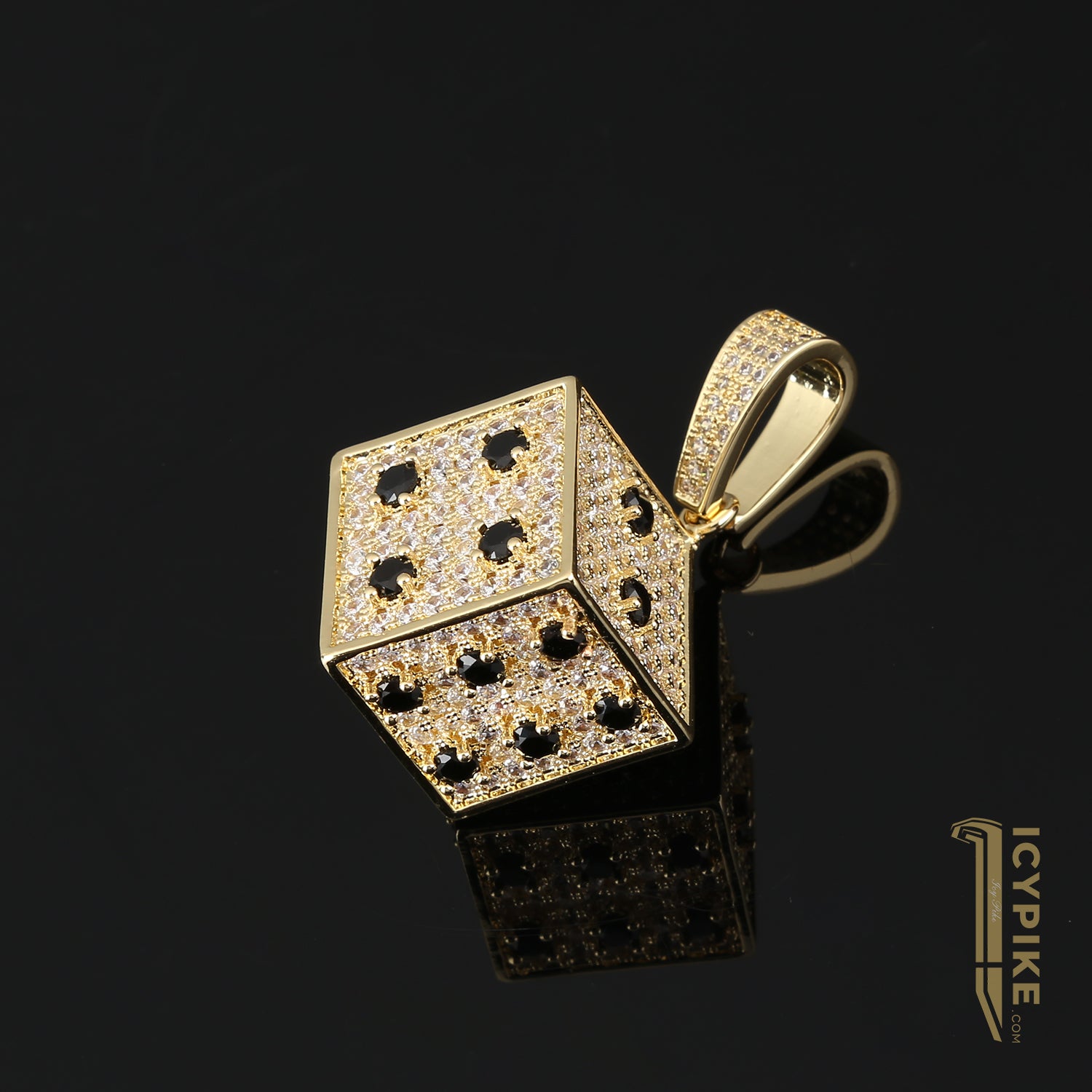 26mm*20mm*20mm 14K Gold Plated Dice Pendant - {{ cuban link}} Pendant