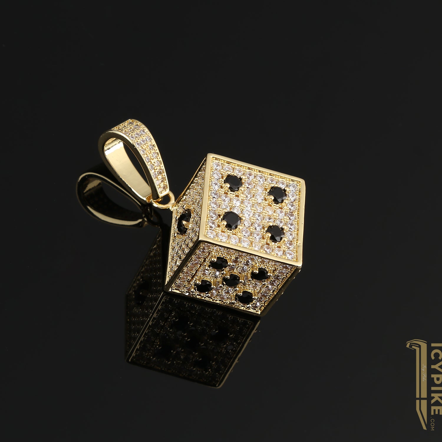 26mm*20mm*20mm 14K Gold Plated Dice Pendant - {{ cuban link}} Pendant