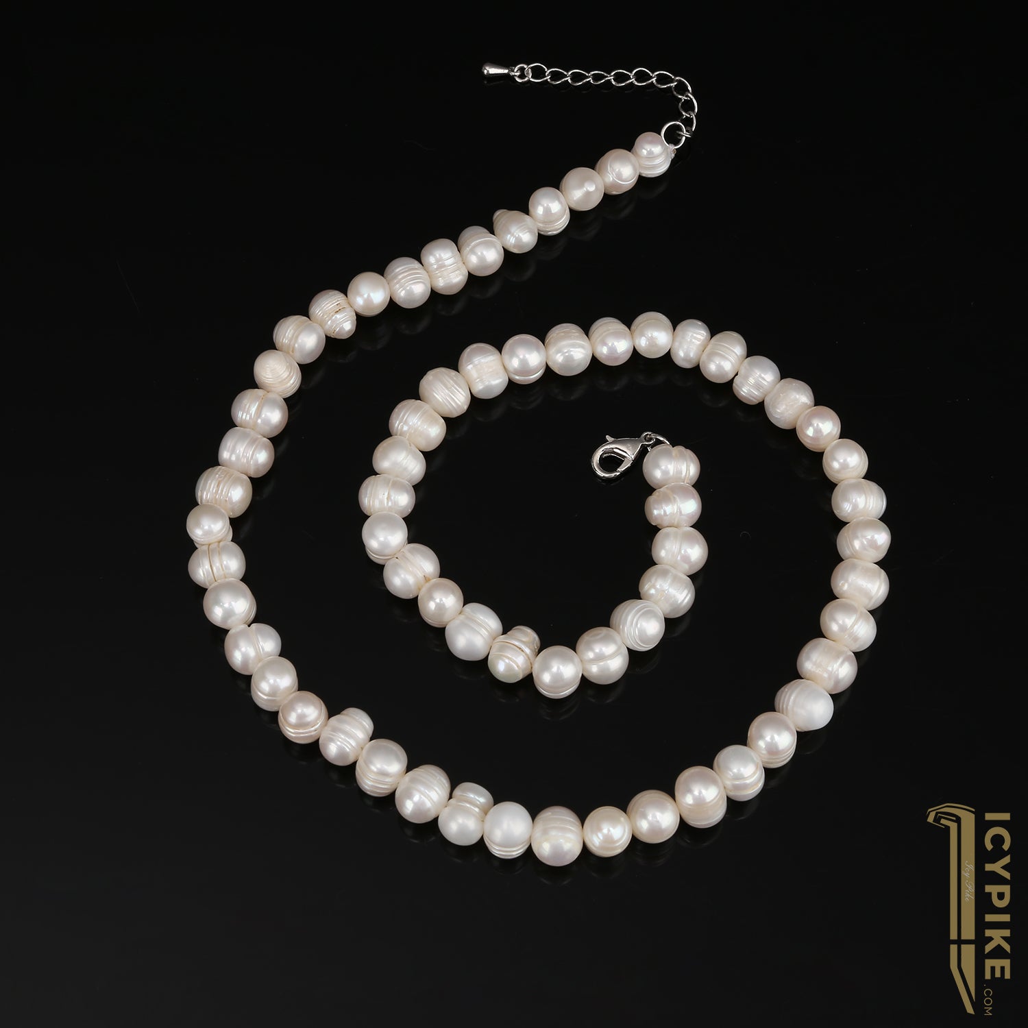 8-9mm Natural Pearl Necklace - {{ cuban link}} Chain