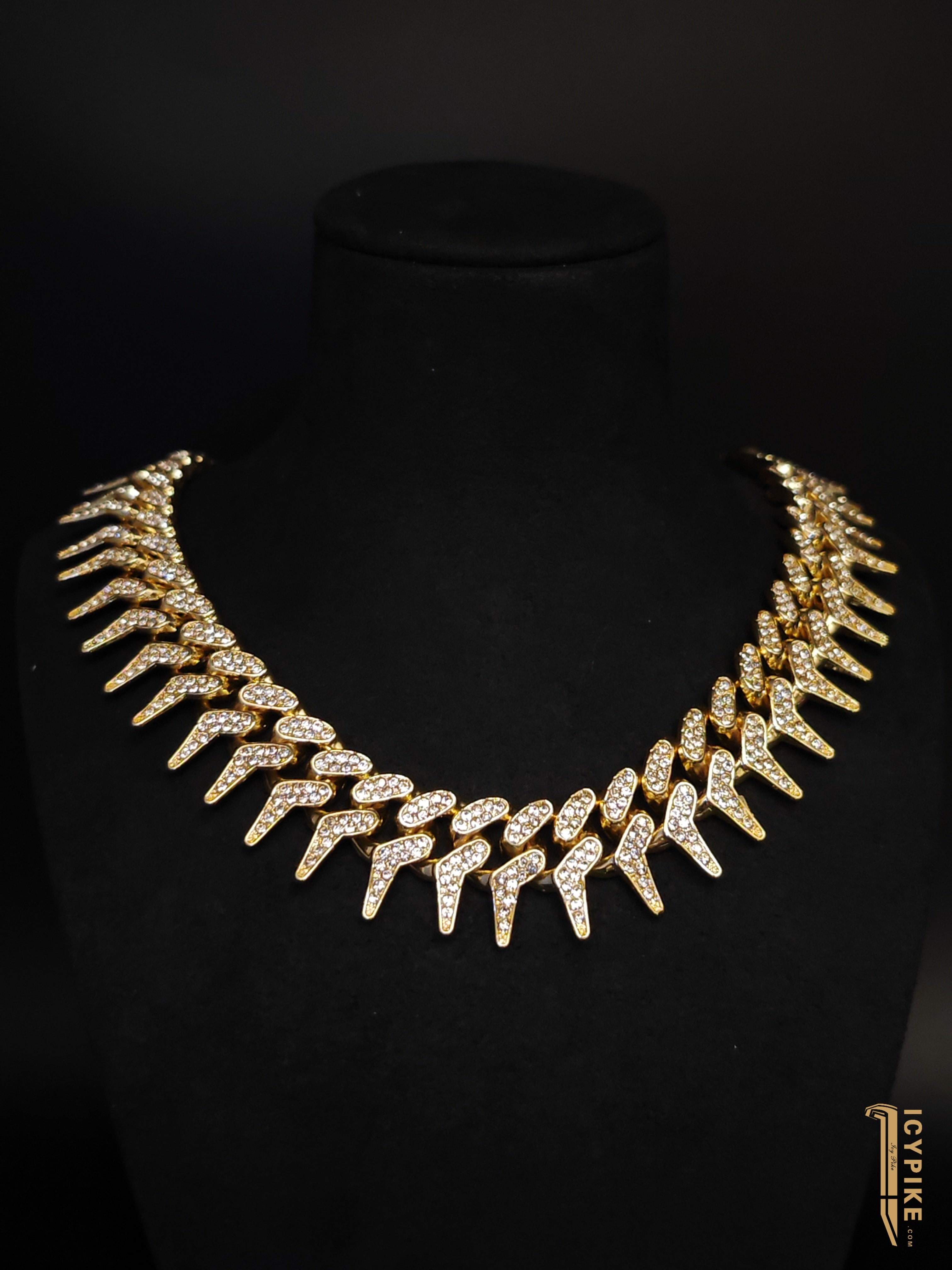20mm Gold Plated Fish Bone Cuban Link Chain - {{ cuban link}} Chain
