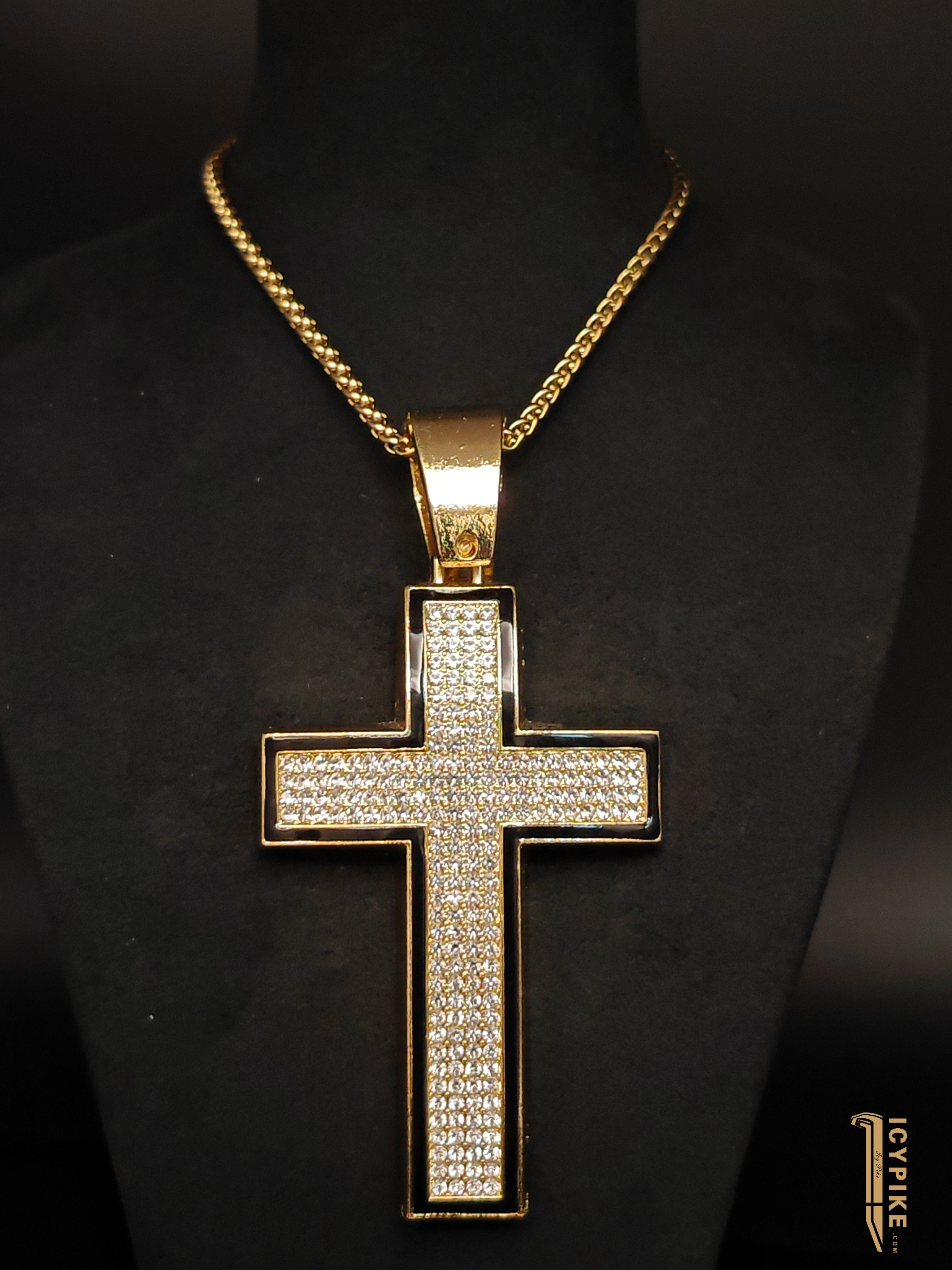 80mm*50mm*17mm Gold Plated Cross Pendant - {{ cuban link}} Pendant