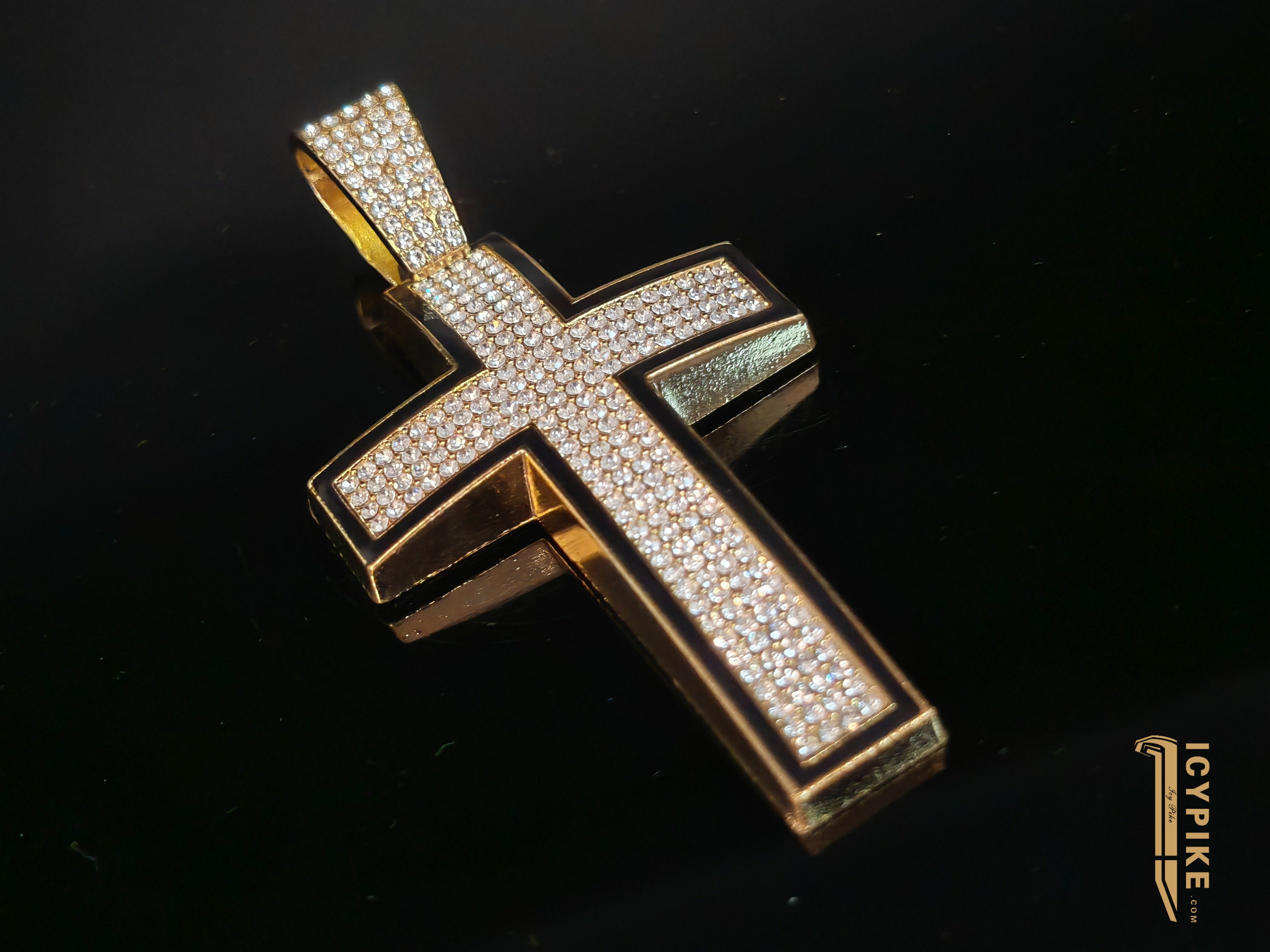 80mm*50mm*17mm Gold Plated Cross Pendant - {{ cuban link}} Pendant