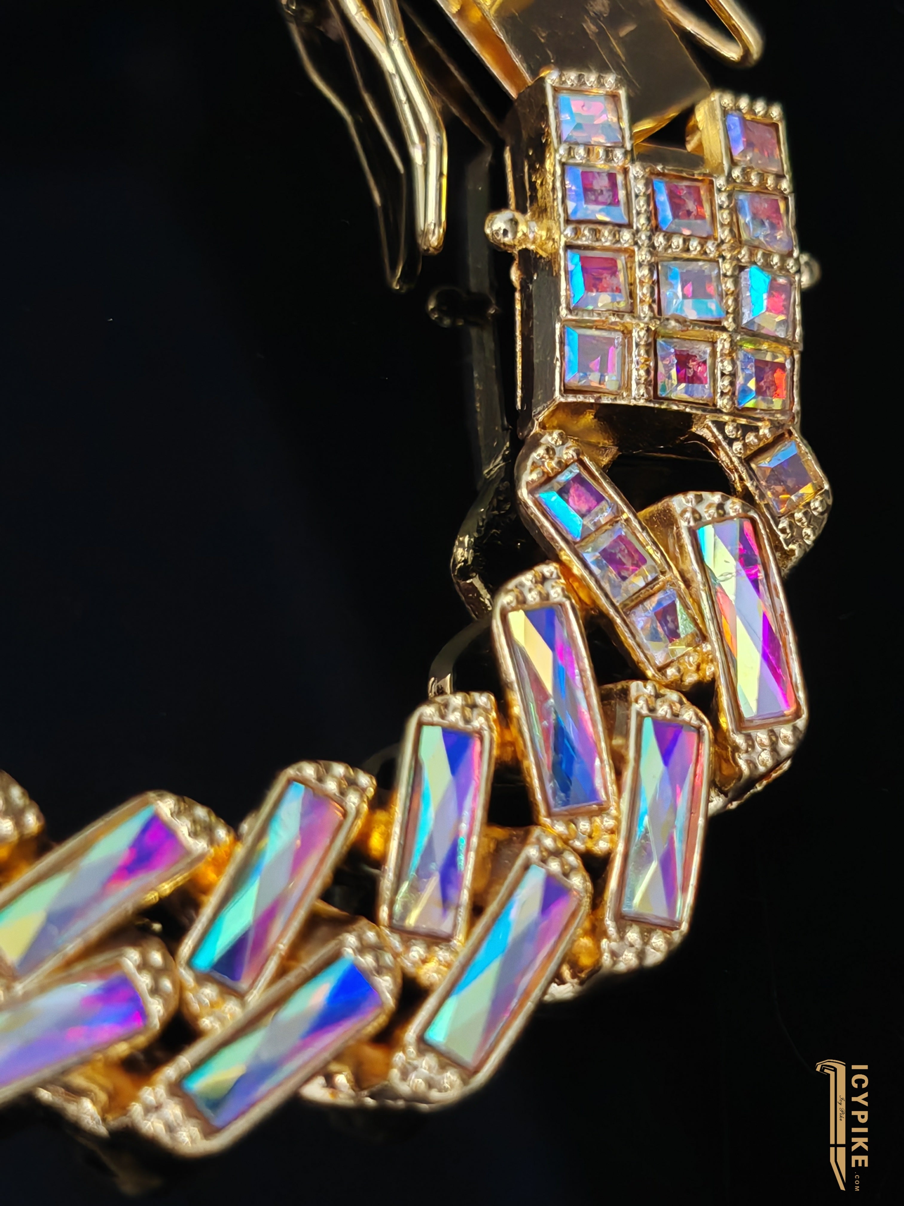 13mm Gold Plated Rainbow Cuban Link Bracelet - {{ cuban link}} Bracelet