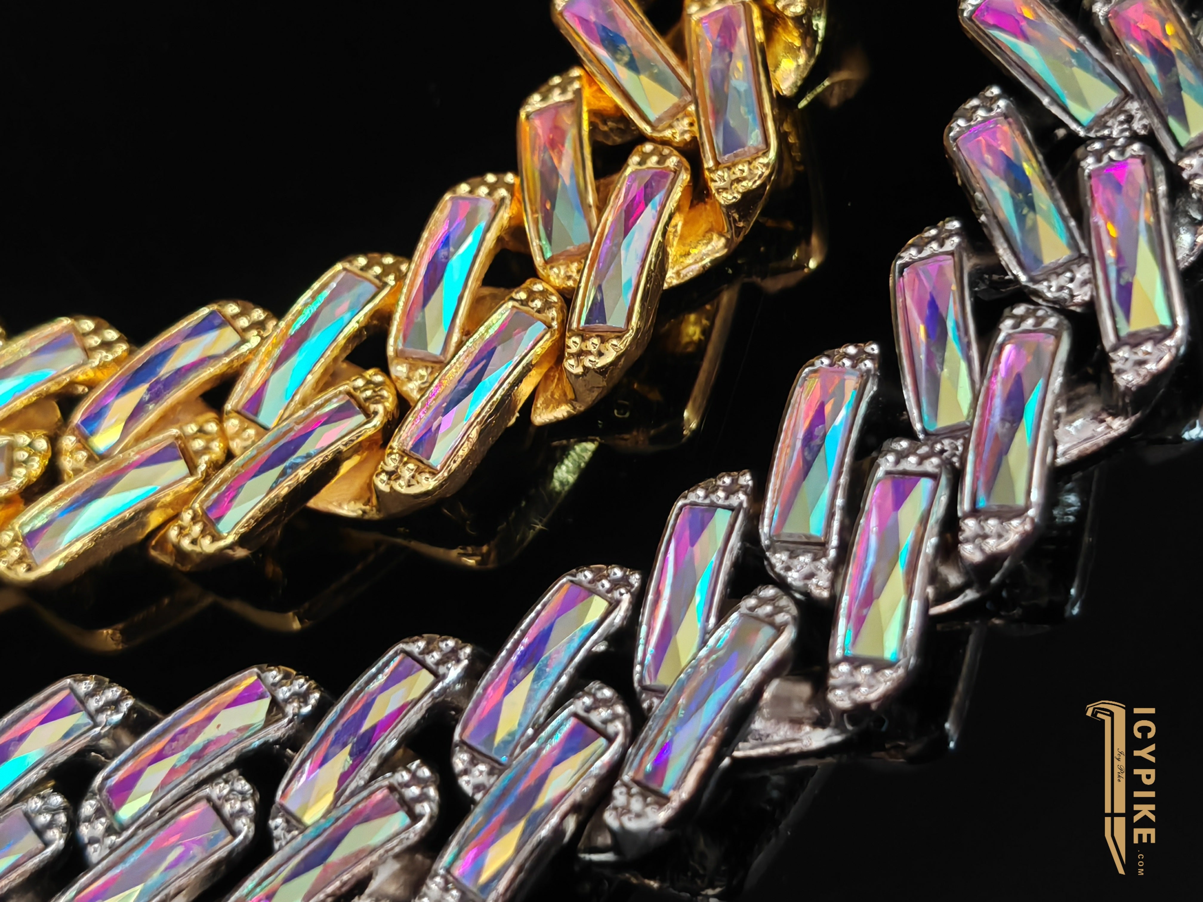 13mm Gold Plated Rainbow Cuban Link Bracelet - {{ cuban link}} Bracelet