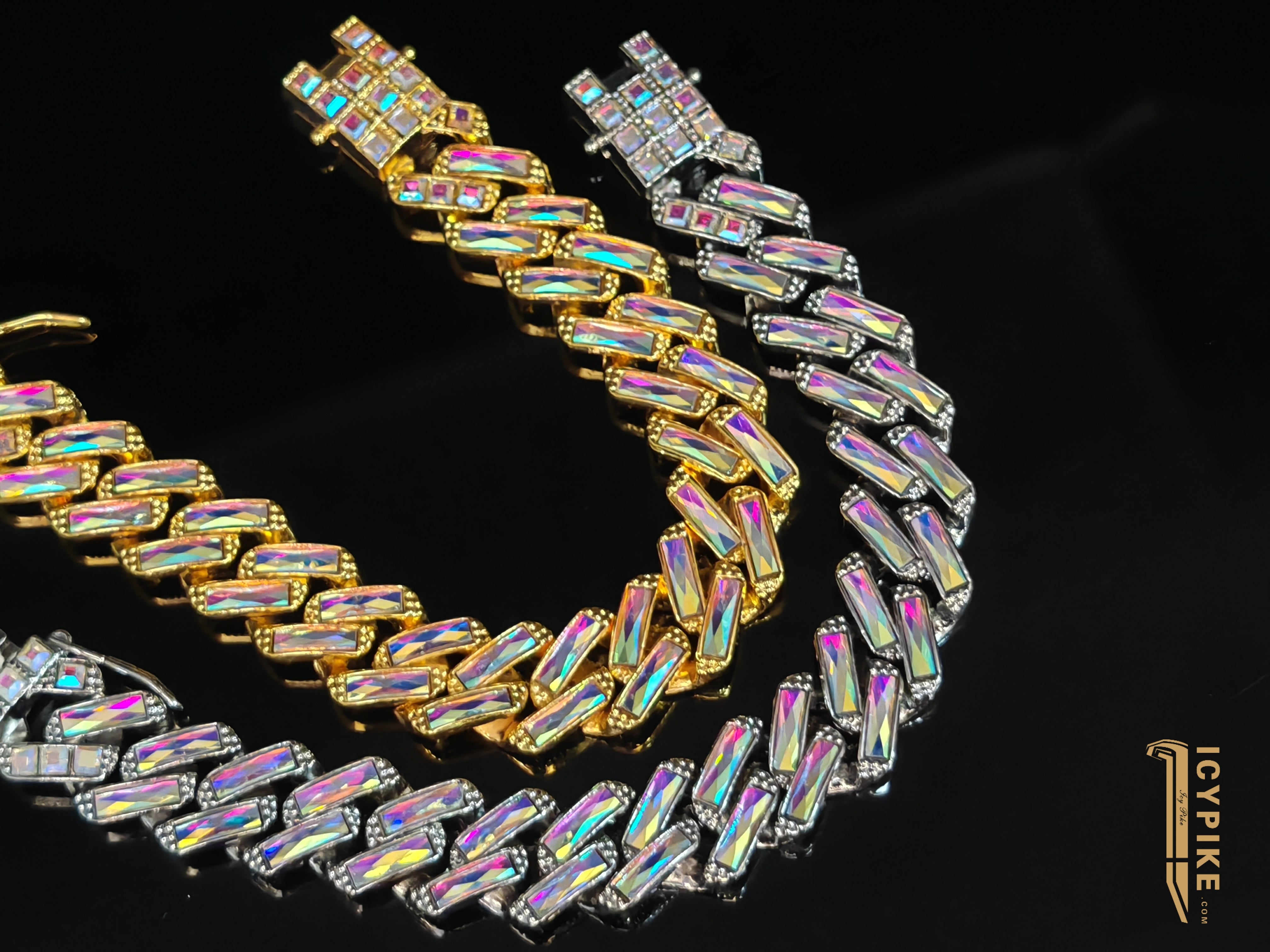 13mm Gold Plated Rainbow Cuban Link Bracelet - {{ cuban link}} Bracelet