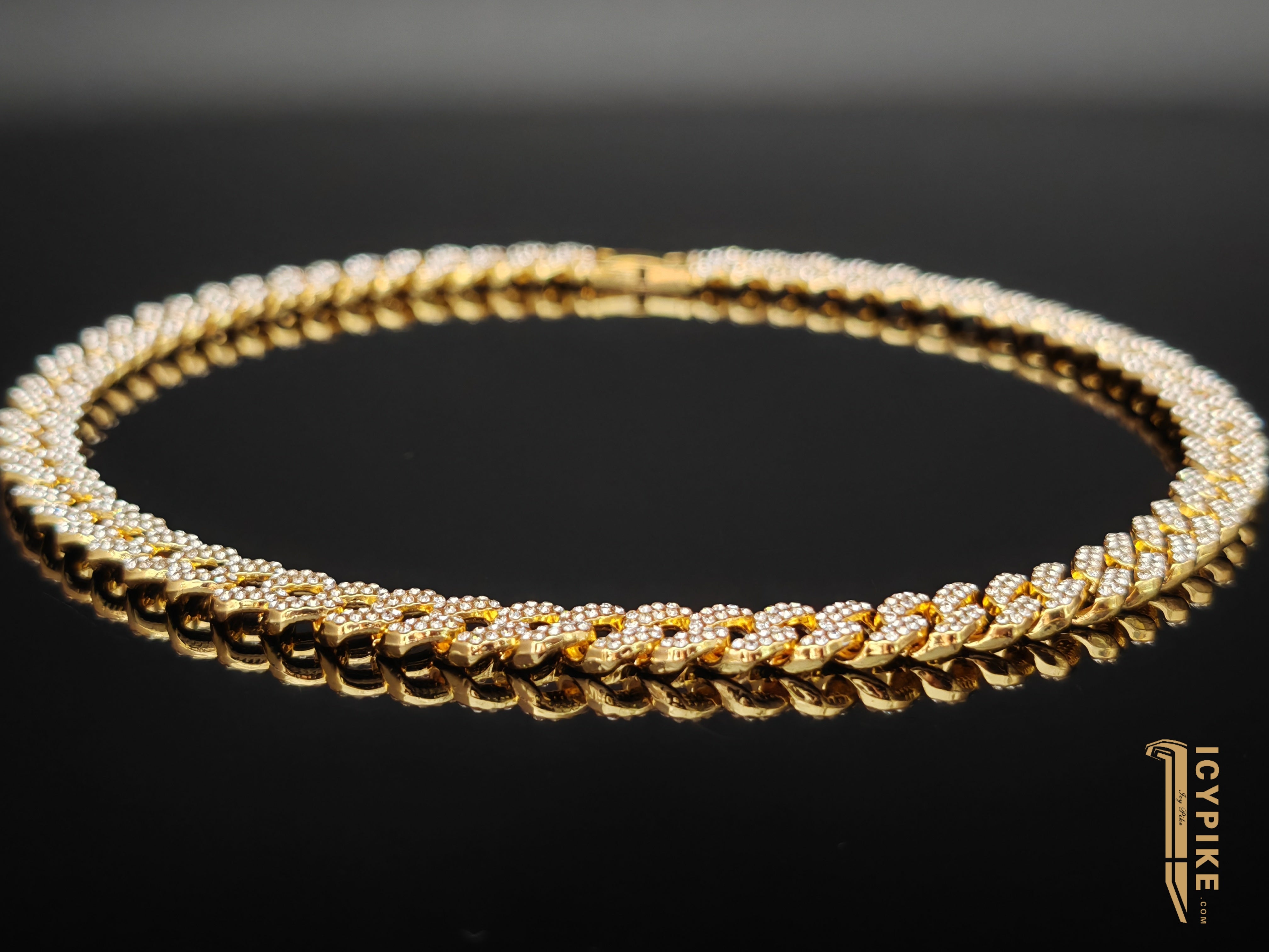 10mm Iced out Gold Plated Cuban Link Chain - {{ cuban link}} Chain
