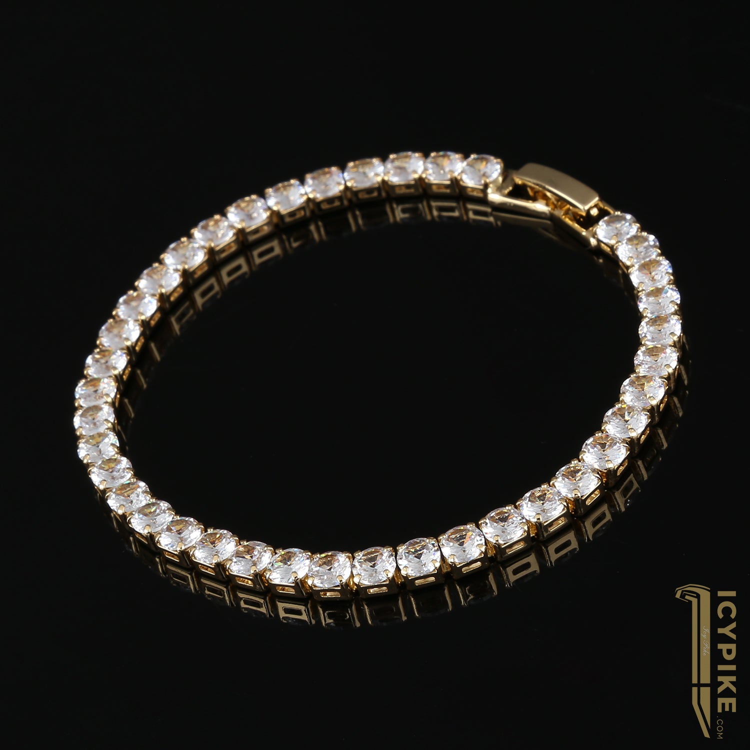 4mm Gold Plated Tennis Bracelet - {{ cuban link}} Bracelet