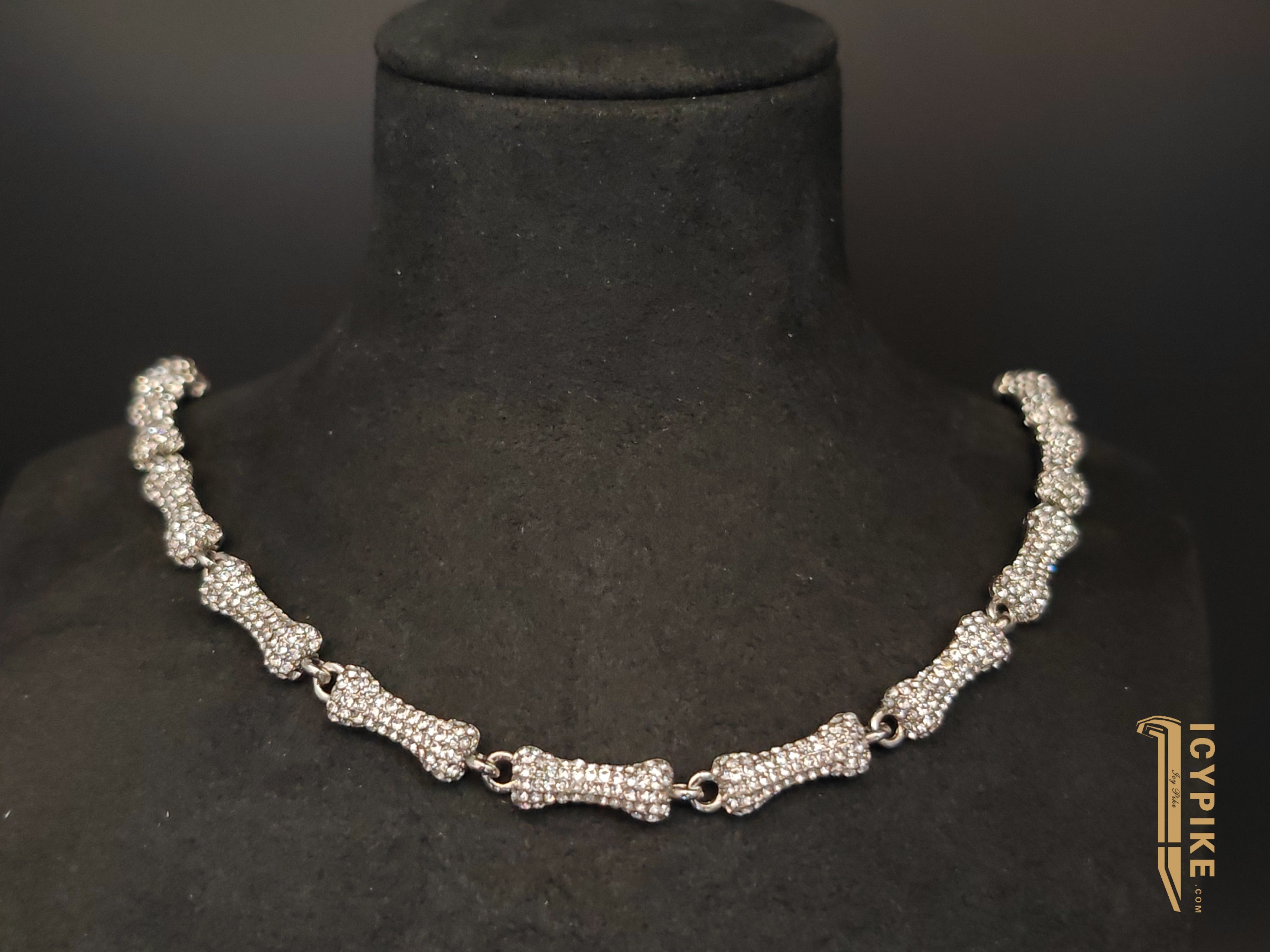 6.5mm Gold Plated Bone Necklace - {{ cuban link}} Chain