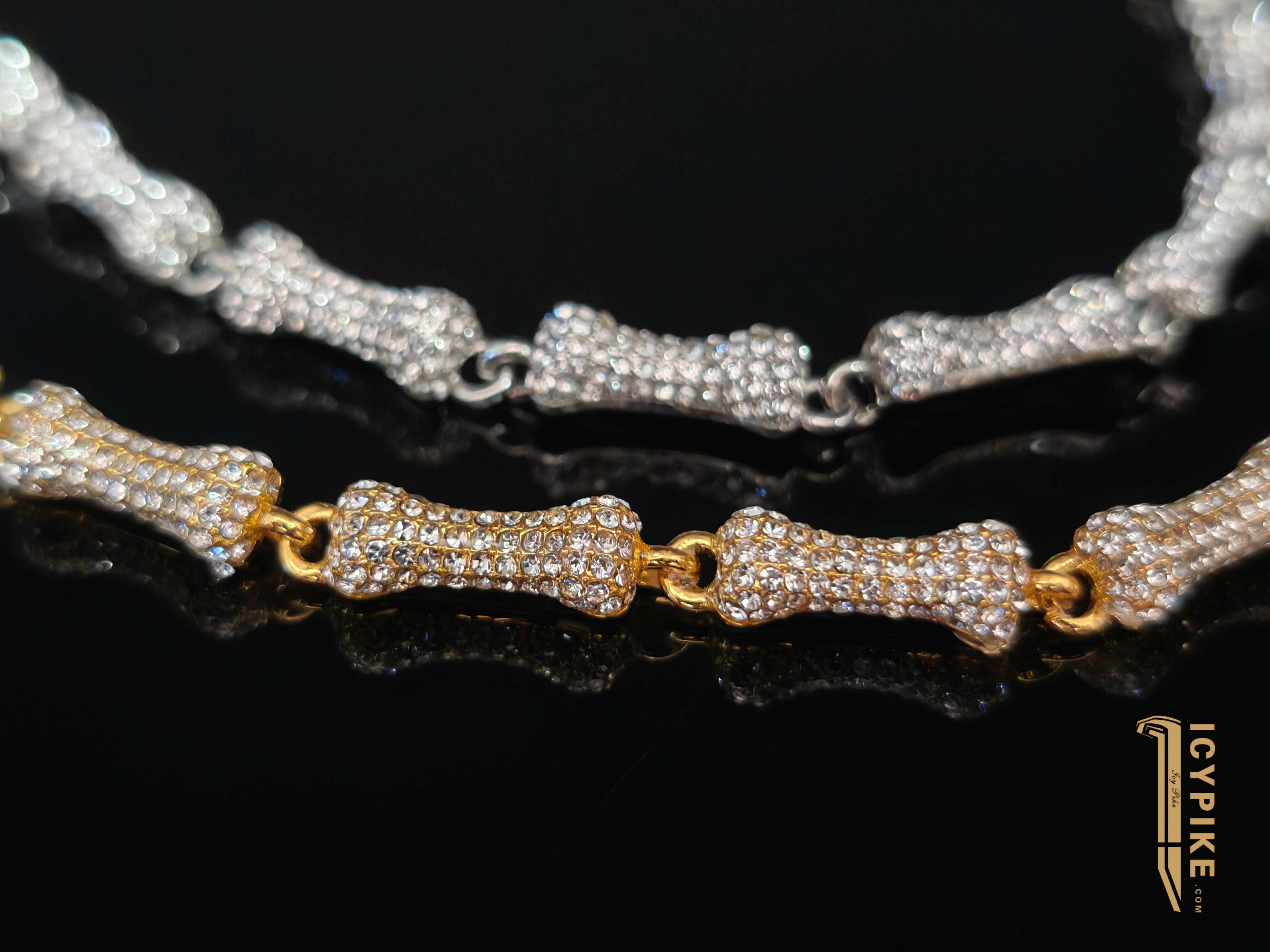 6.5mm Gold Plated Bone Necklace - {{ cuban link}} Chain