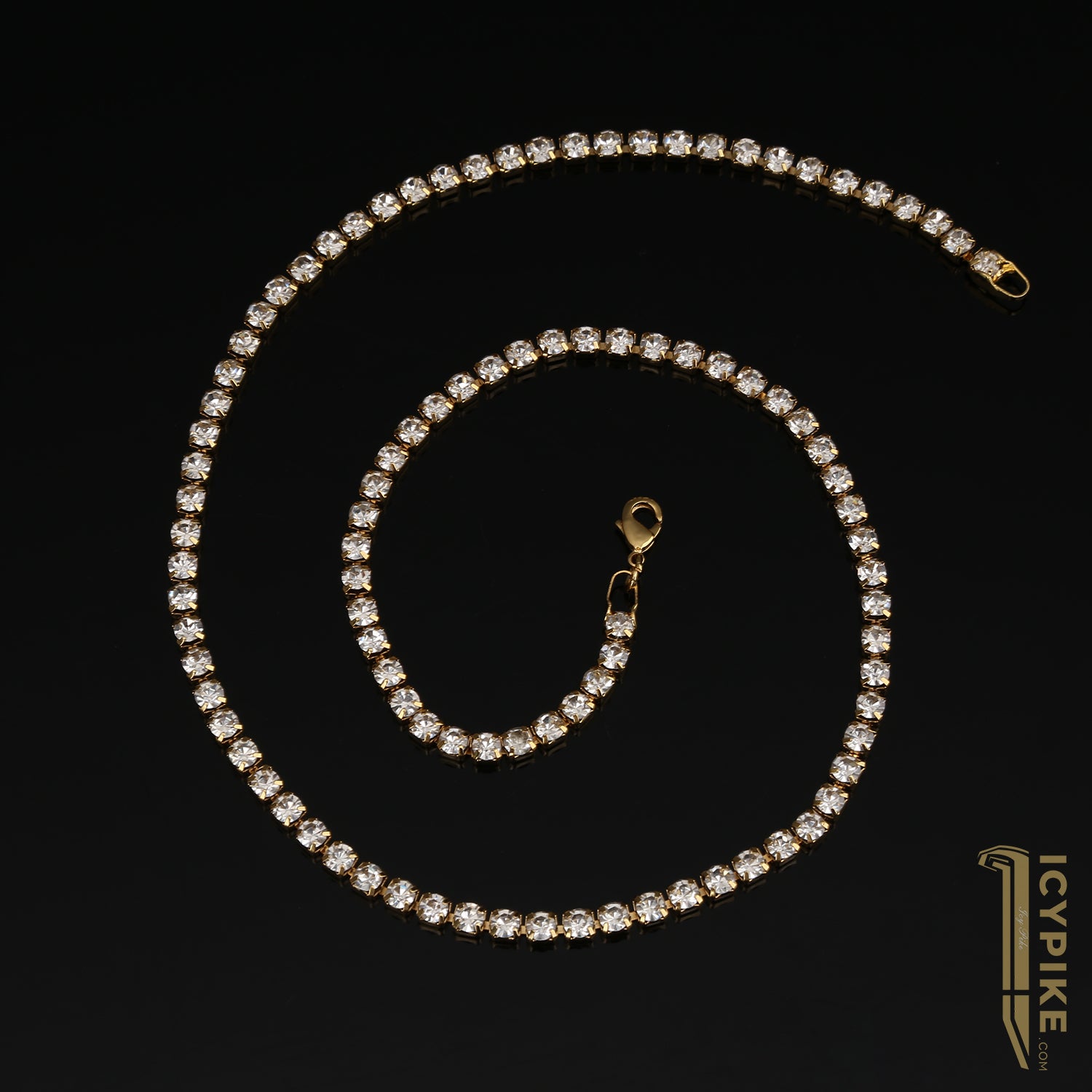 3mm Gold Plated Tennis Necklace - {{ cuban link}} Chain