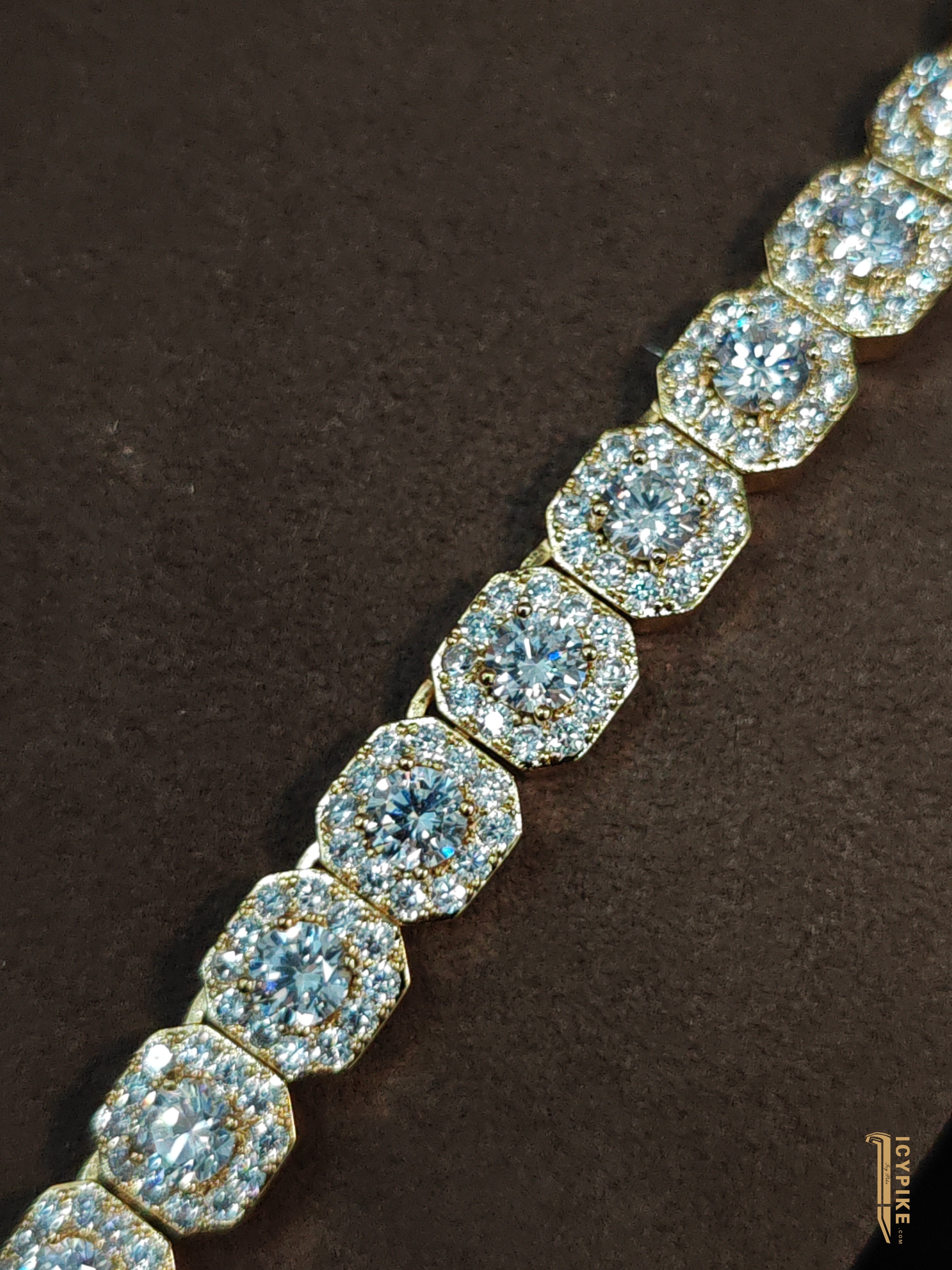 11mm 18K Gold Plated Ice Cube Necklace - {{ cuban link}} Chain