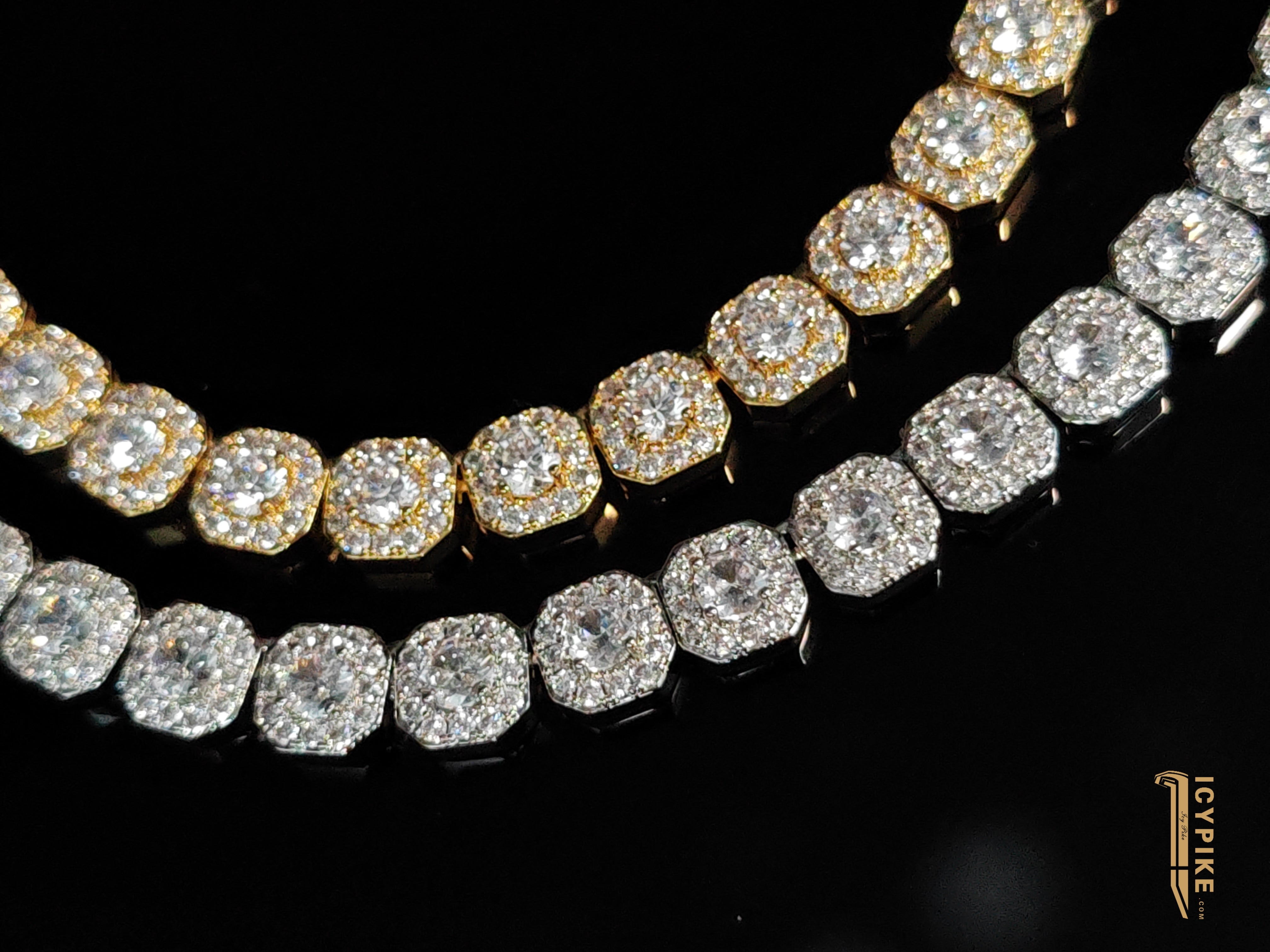 11mm 18K Gold Plated Ice Cube Necklace - {{ cuban link}} Chain