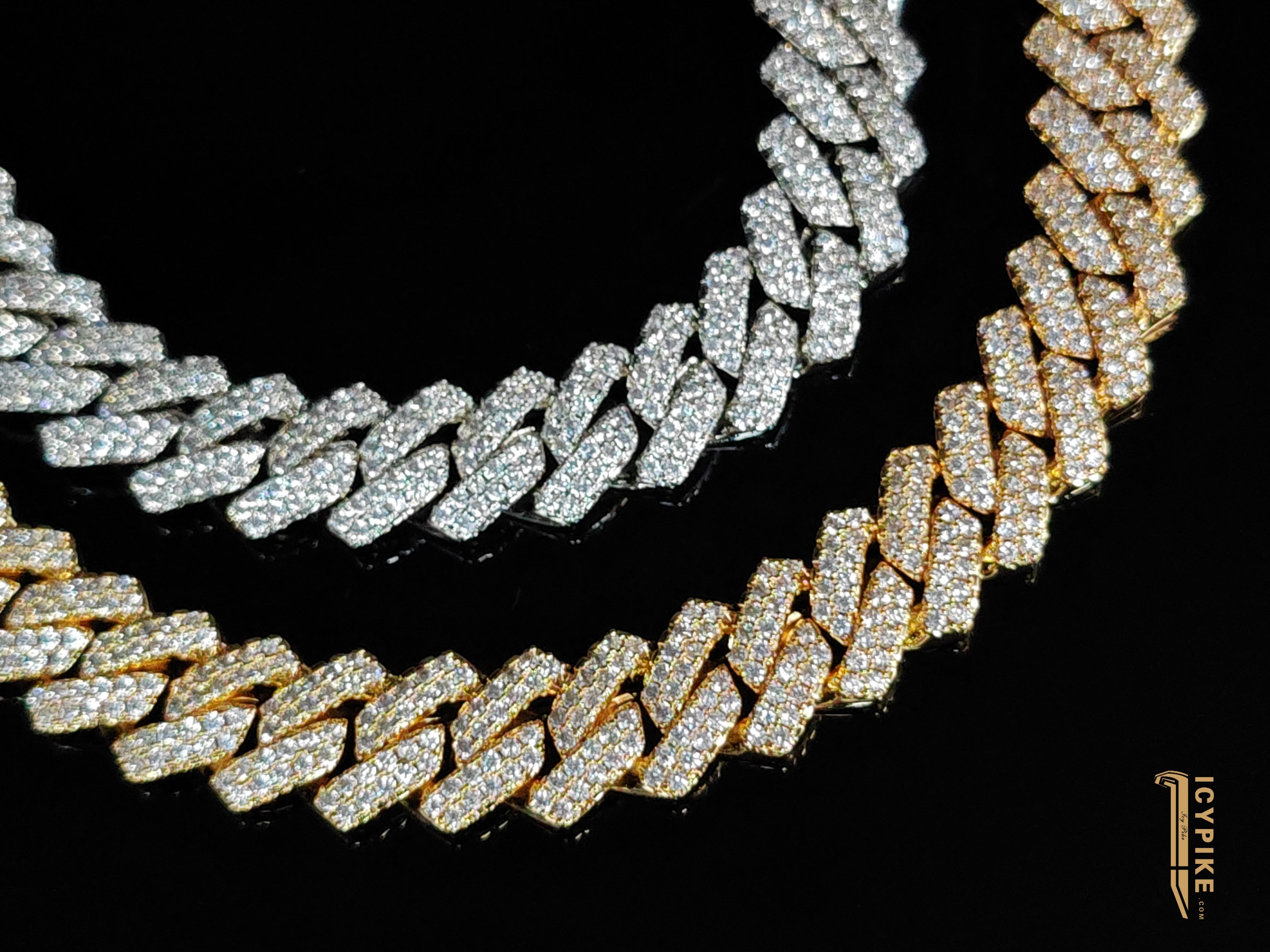 14MM TWO-ROW PRONG 18K GOLD CUBAN LINK CHAIN - {{ cuban link}} Chain