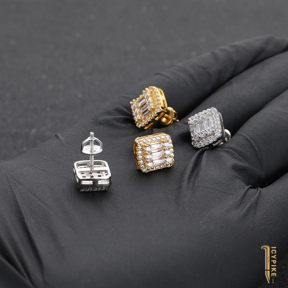 18K Gold Plated Square Earrings - {{ cuban link}} Earrings